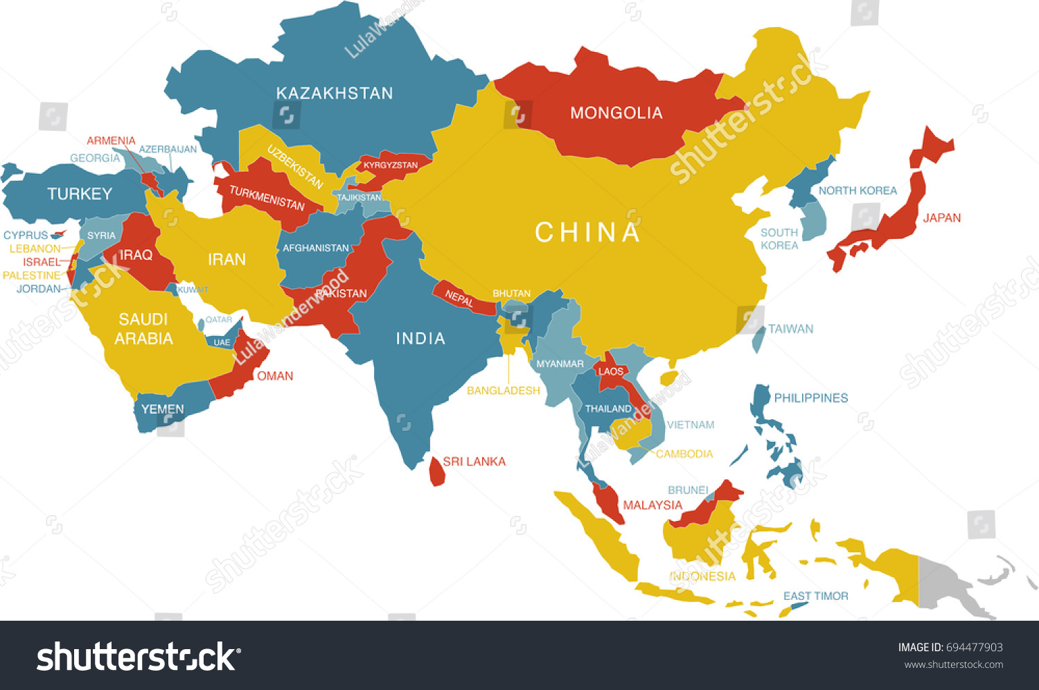 Карта азии страны тест