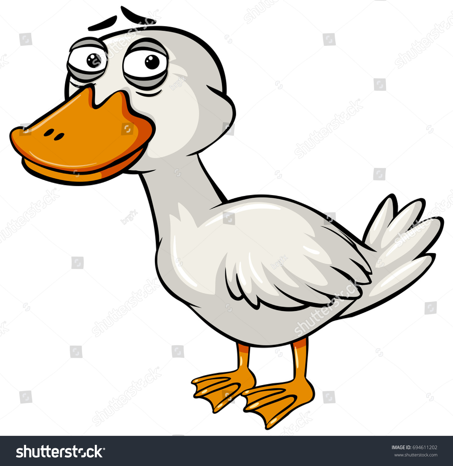 Sad Duck On White Background Illustration Stock Vector (Royalty Free ...