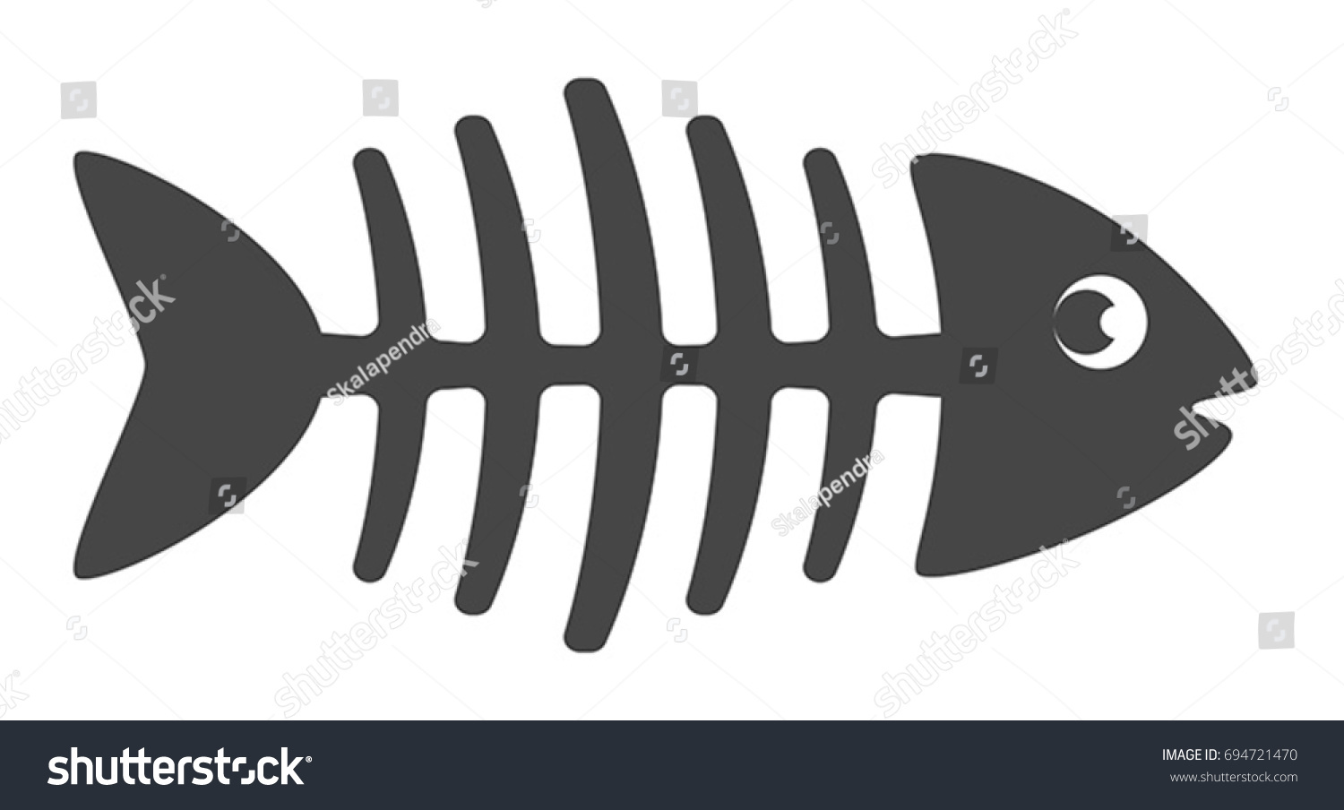 Рыбий скелет трафарет