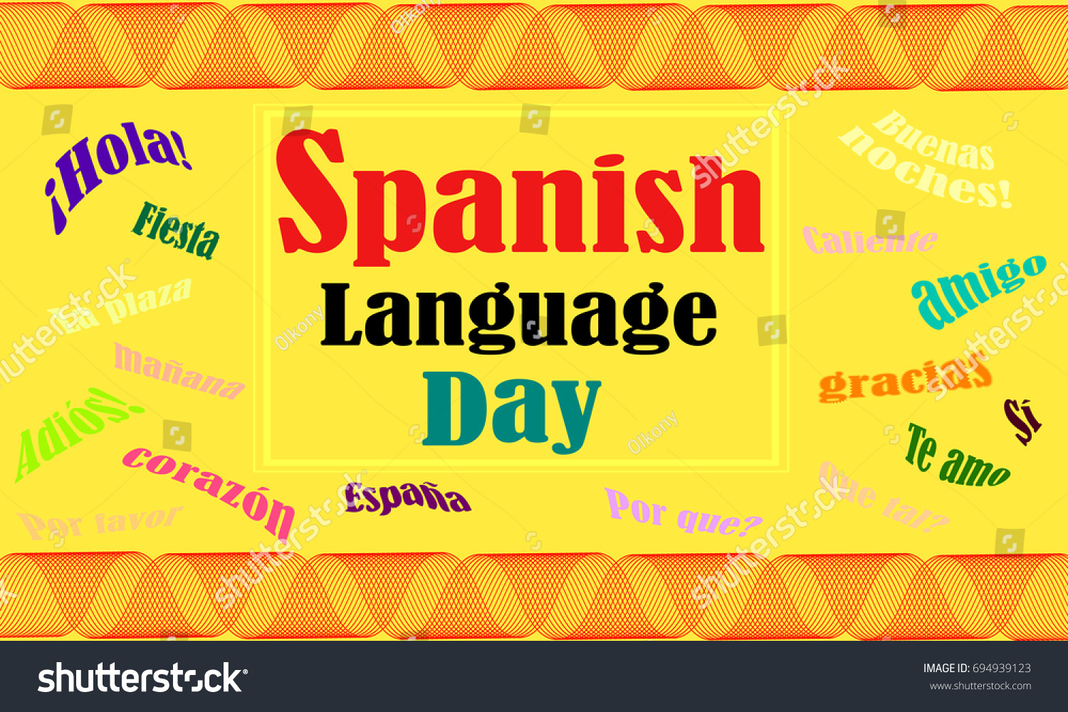 Poster Spanish Language Day Stock Vector (Royalty Free) 694939123