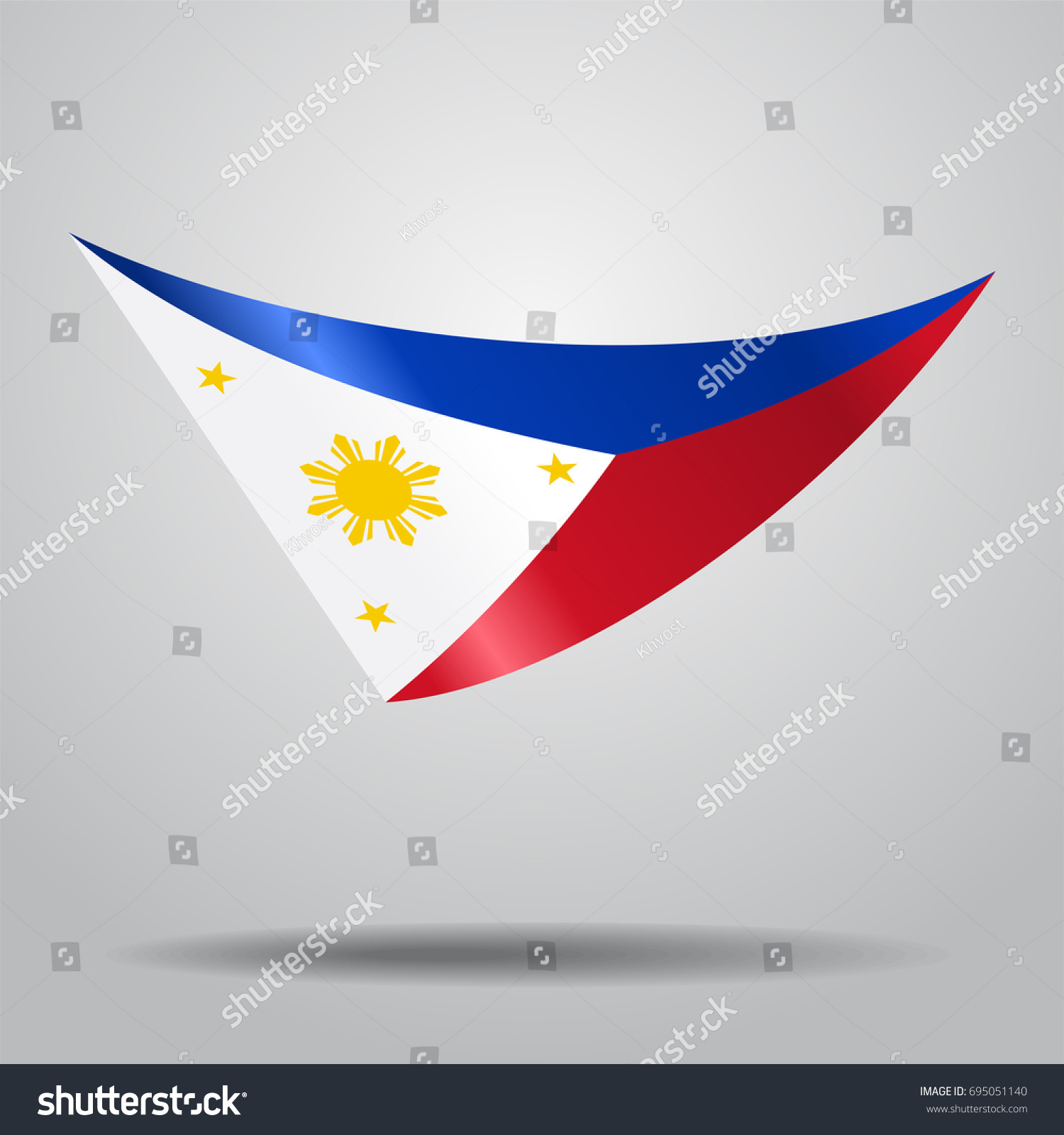 Philippines Flag Wavy Abstract Background Vector Stock Vector (Royalty ...