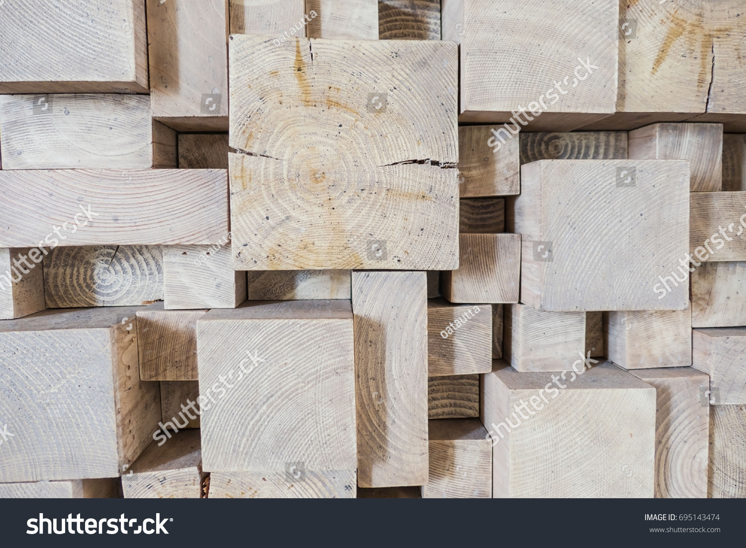 Closeup Wood Blocks Texture Background Wallpaper Stock Photo 695143474