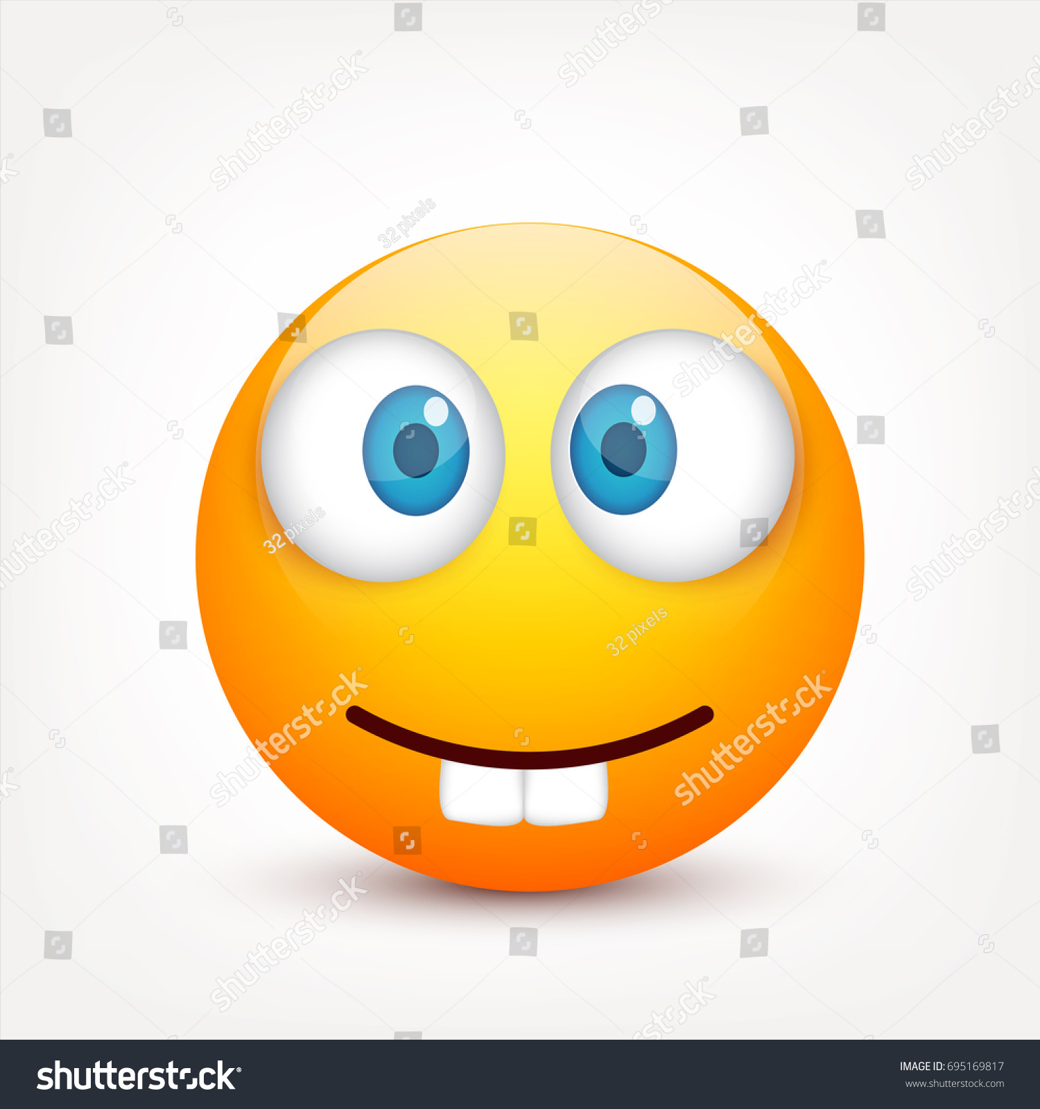 Smiley Blue Eyesemoticon Yellow Face Emotions Stock Vector (Royalty ...