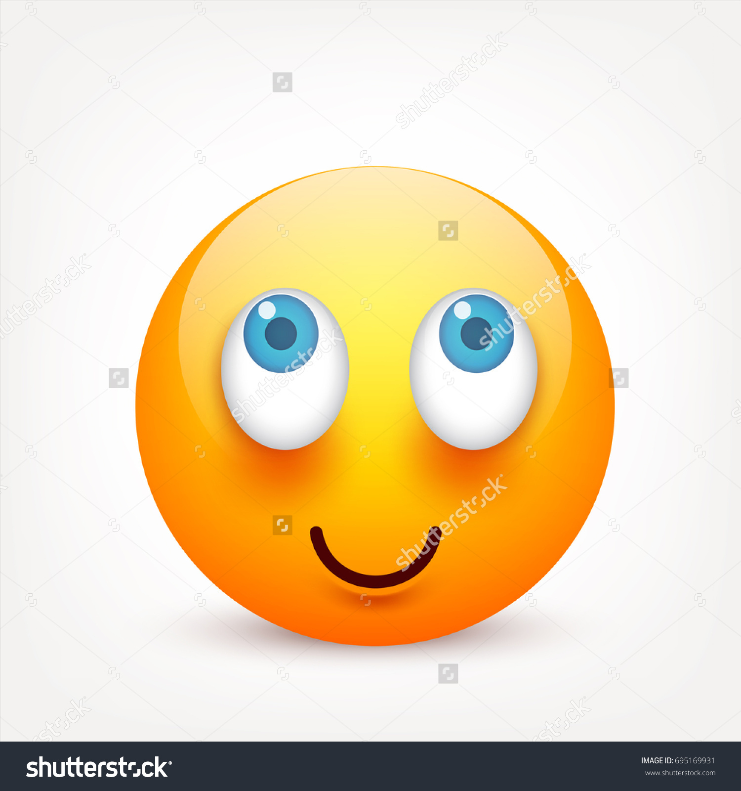 Smiley Blue Eyesemoticon Yellow Face Emotions Stock Vector (Royalty ...