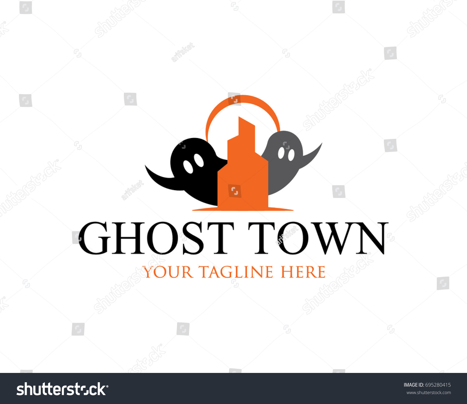 Ghost Town Logo Stock Vector (Royalty Free) 695280415 | Shutterstock