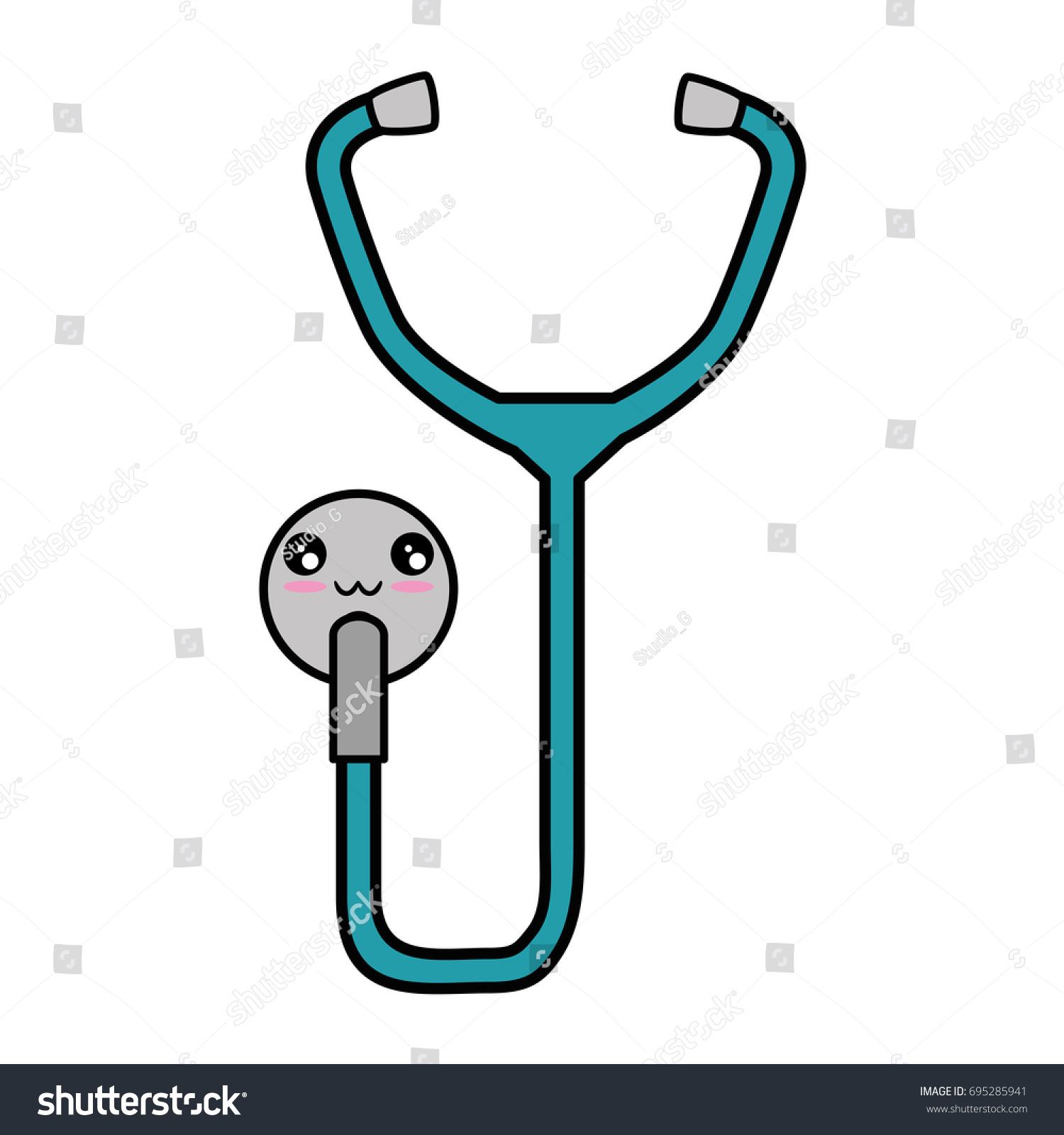 Stethoscope Doctor Tool Kawaii Cartoon Stock Vector (Royalty Free ...