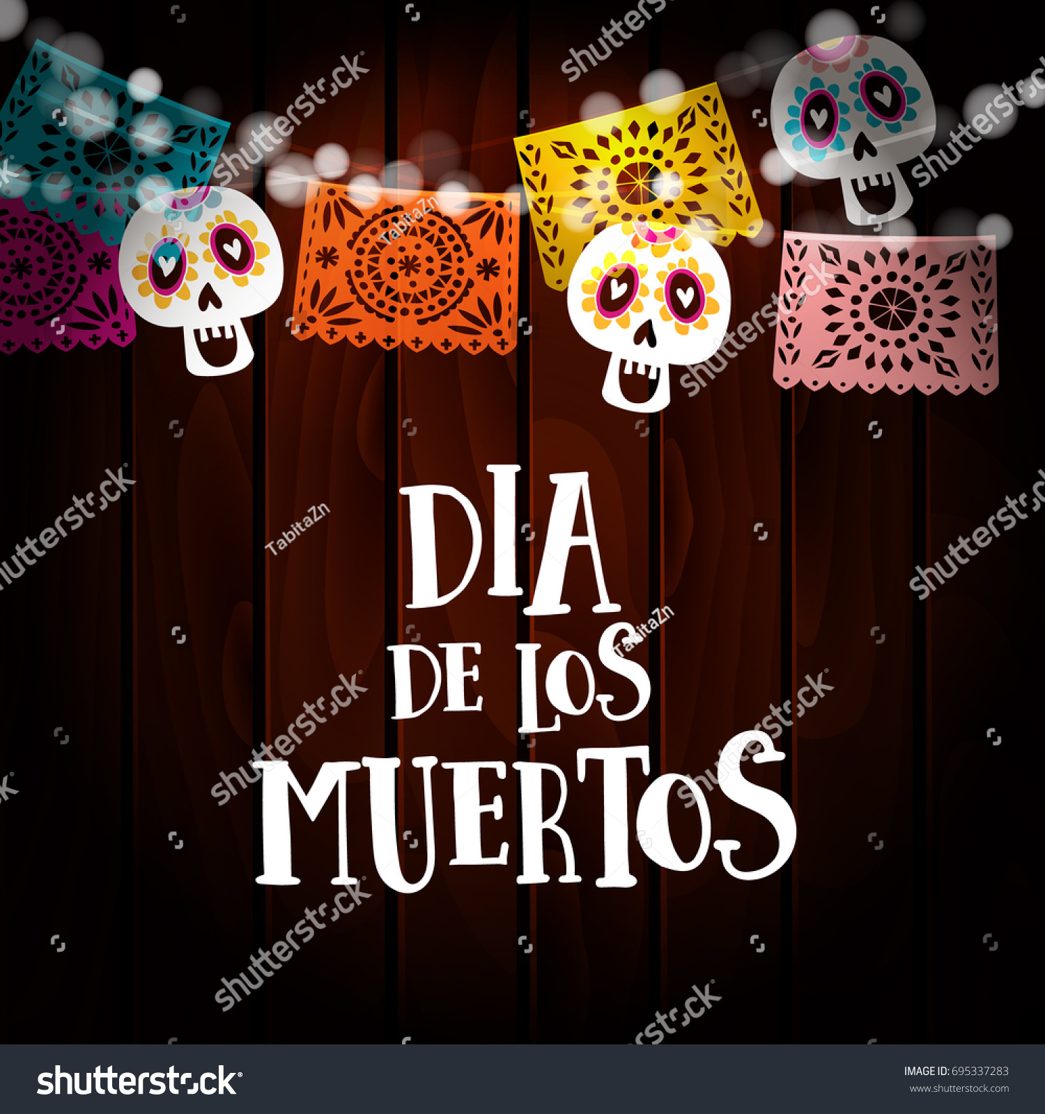 Dia De Los Muertos Day Dead Stock Vector (Royalty Free) 695337283 ...