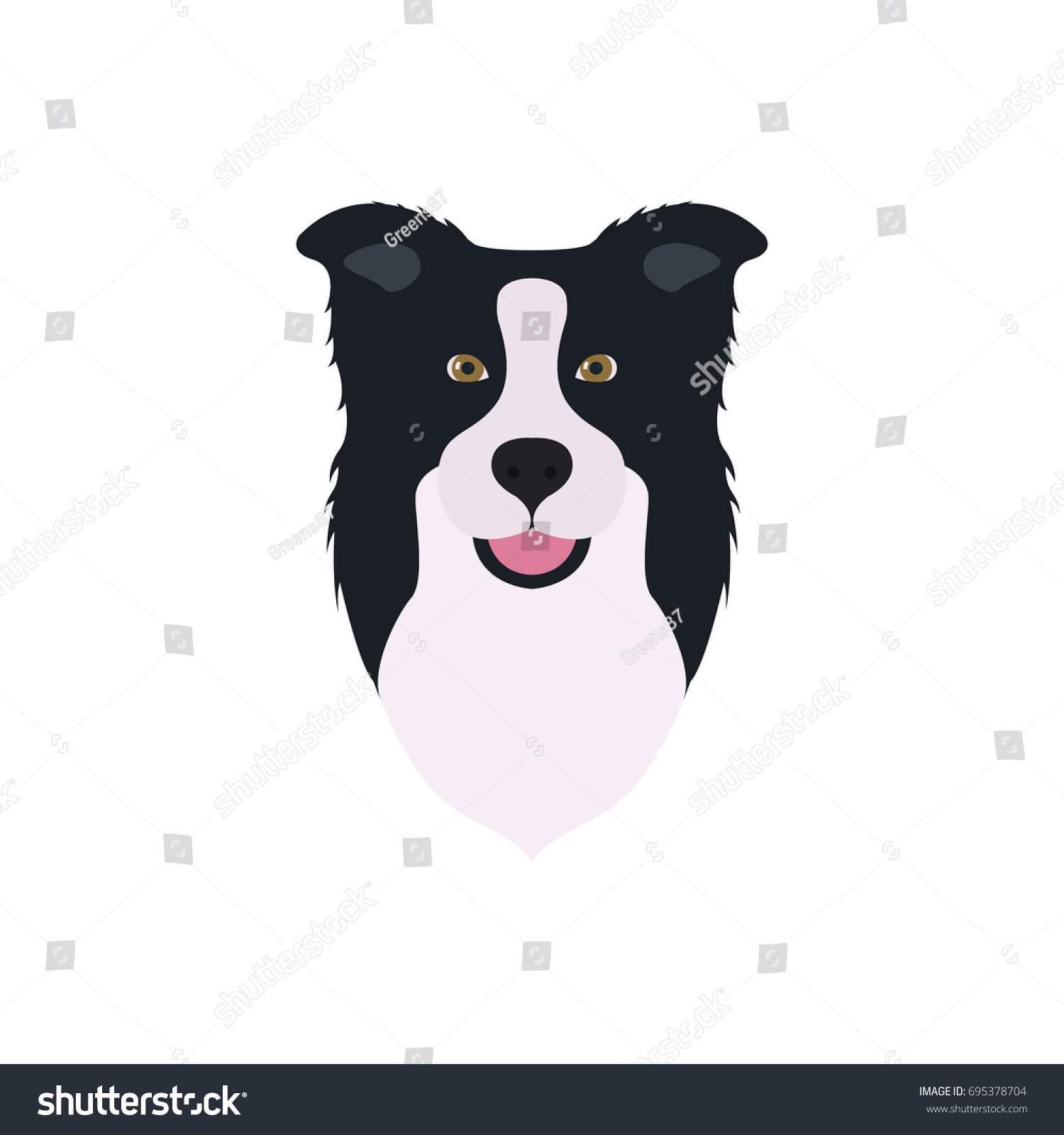 Border Collie Head Illustrator Dog Face Stock Vector (Royalty Free ...