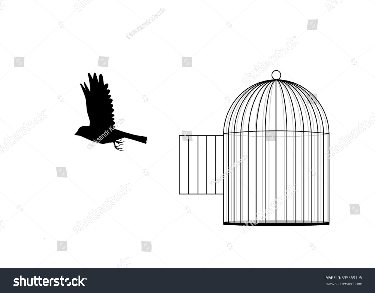 Птица вылетающая из клетки птица