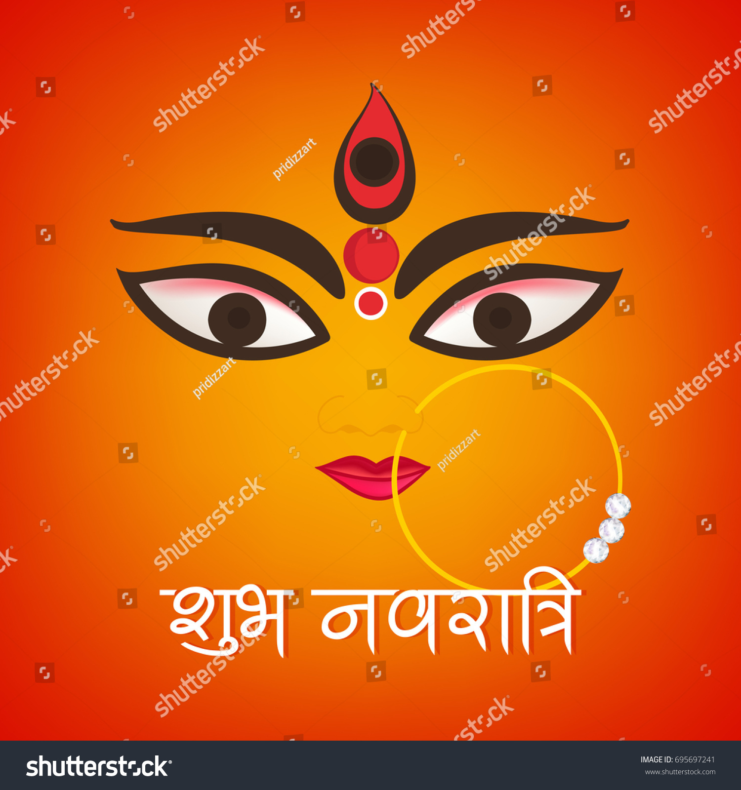 Happy Navratri Festival Design Background Stock Vector (Royalty Free ...