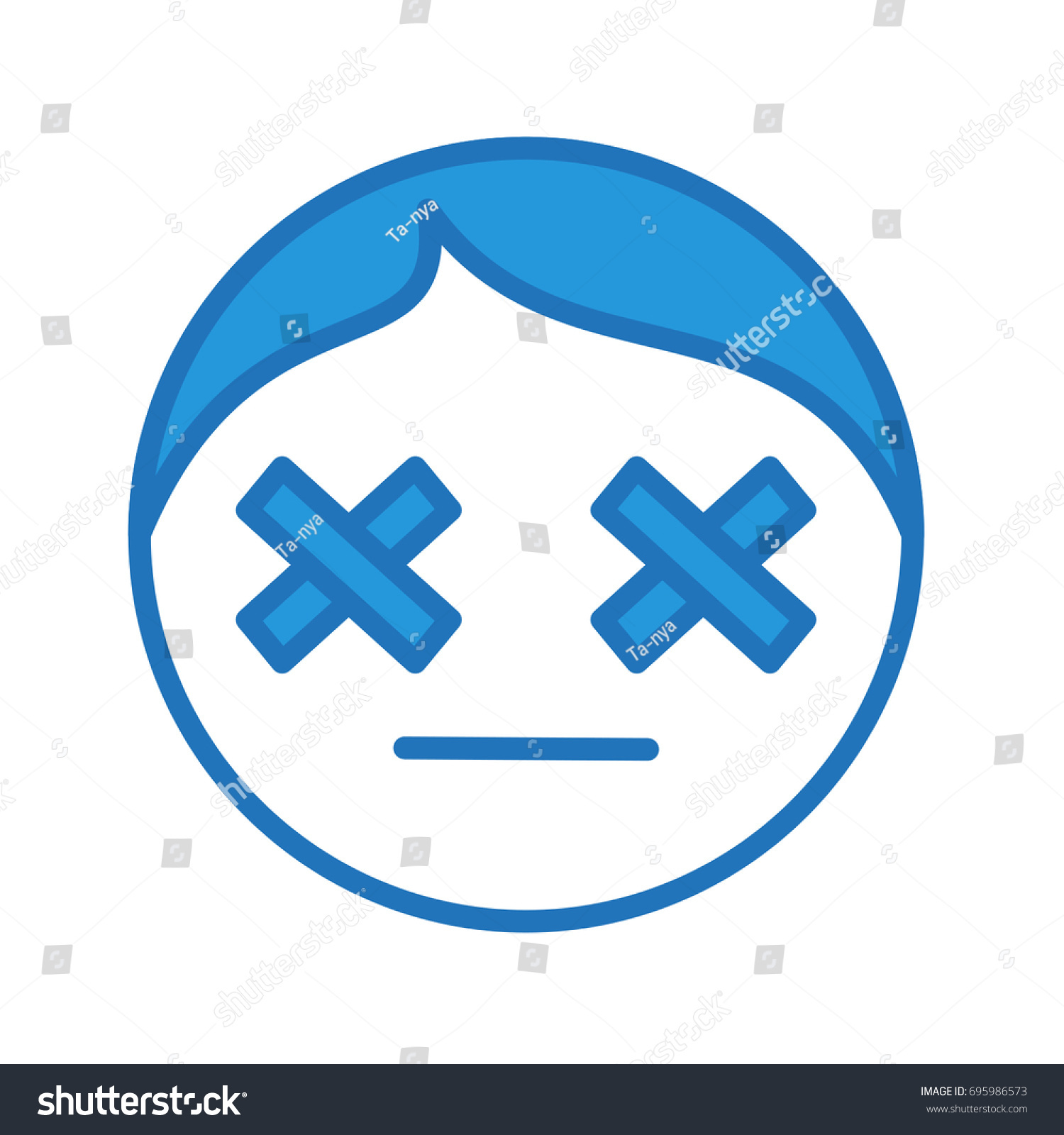 Emoji Xlike Dead Eyes Neutral Face Stock Vector (Royalty Free ...