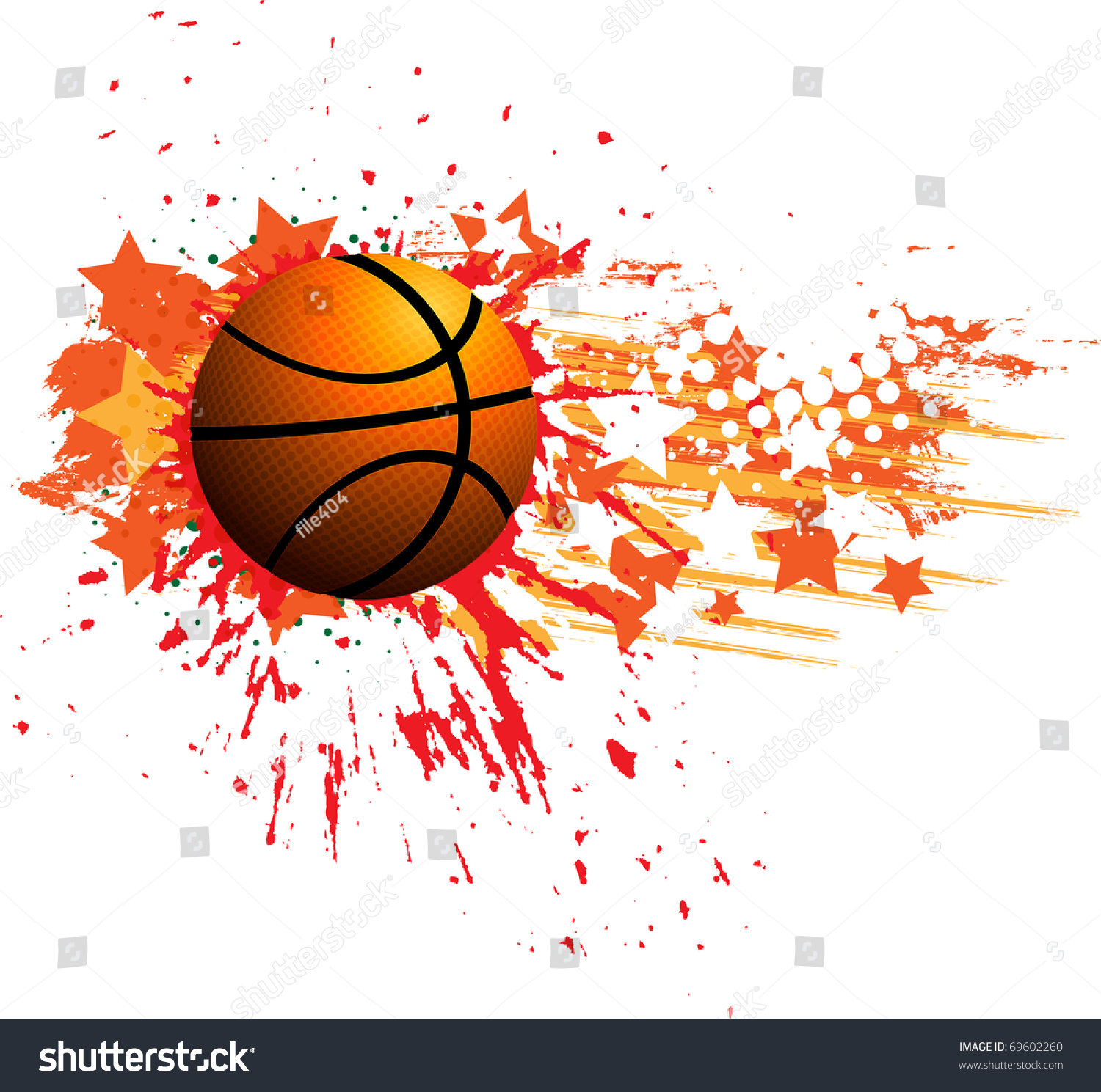 Баскетбольный мяч акварелью