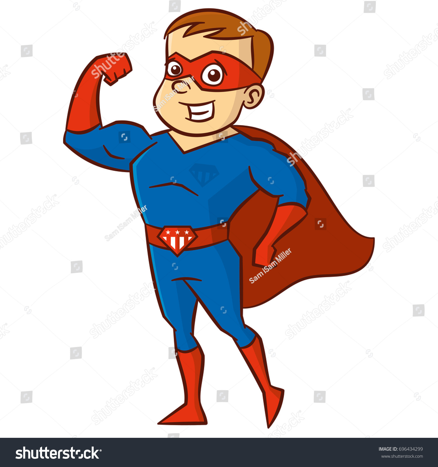 Super Hero Man Cartoon Character Isolated Stock Vector (Royalty Free ...