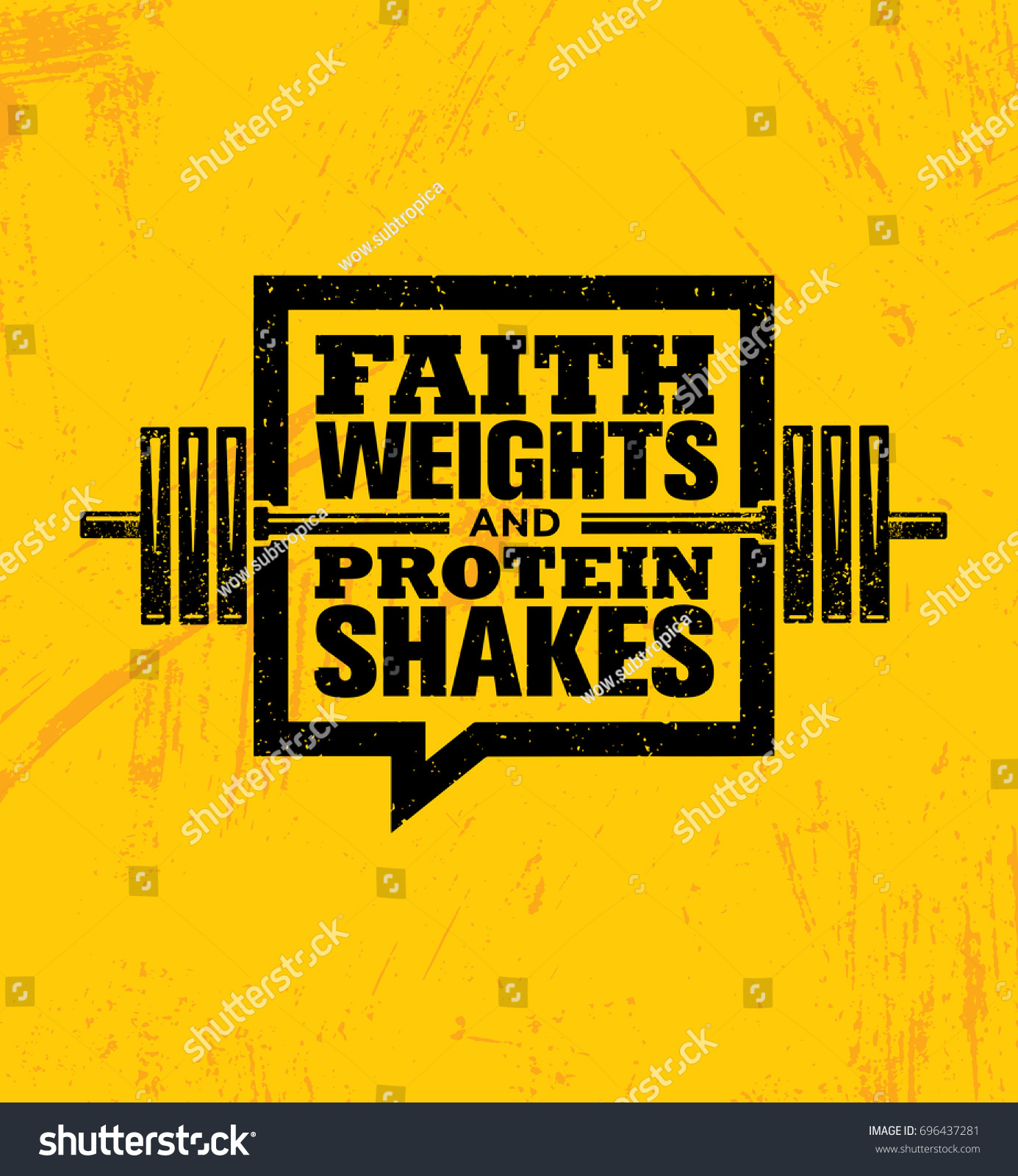 Faith Weights Protein Shakes Inspiring Workout Stock Vector Royalty Free 696437281 Shutterstock 2748