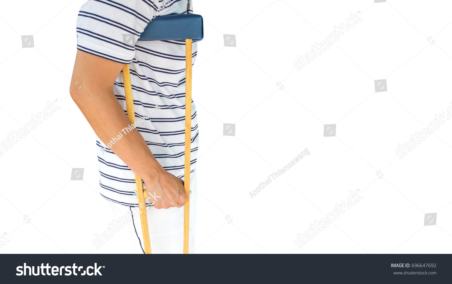 Injured Woman Wood Crutches Patient Broken Stock Photo 696647692 ...