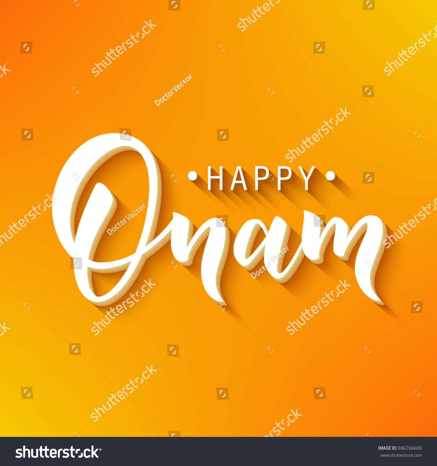 Happy Onam Greeting Lettering Ink Typography Stock Vector (Royalty Free ...