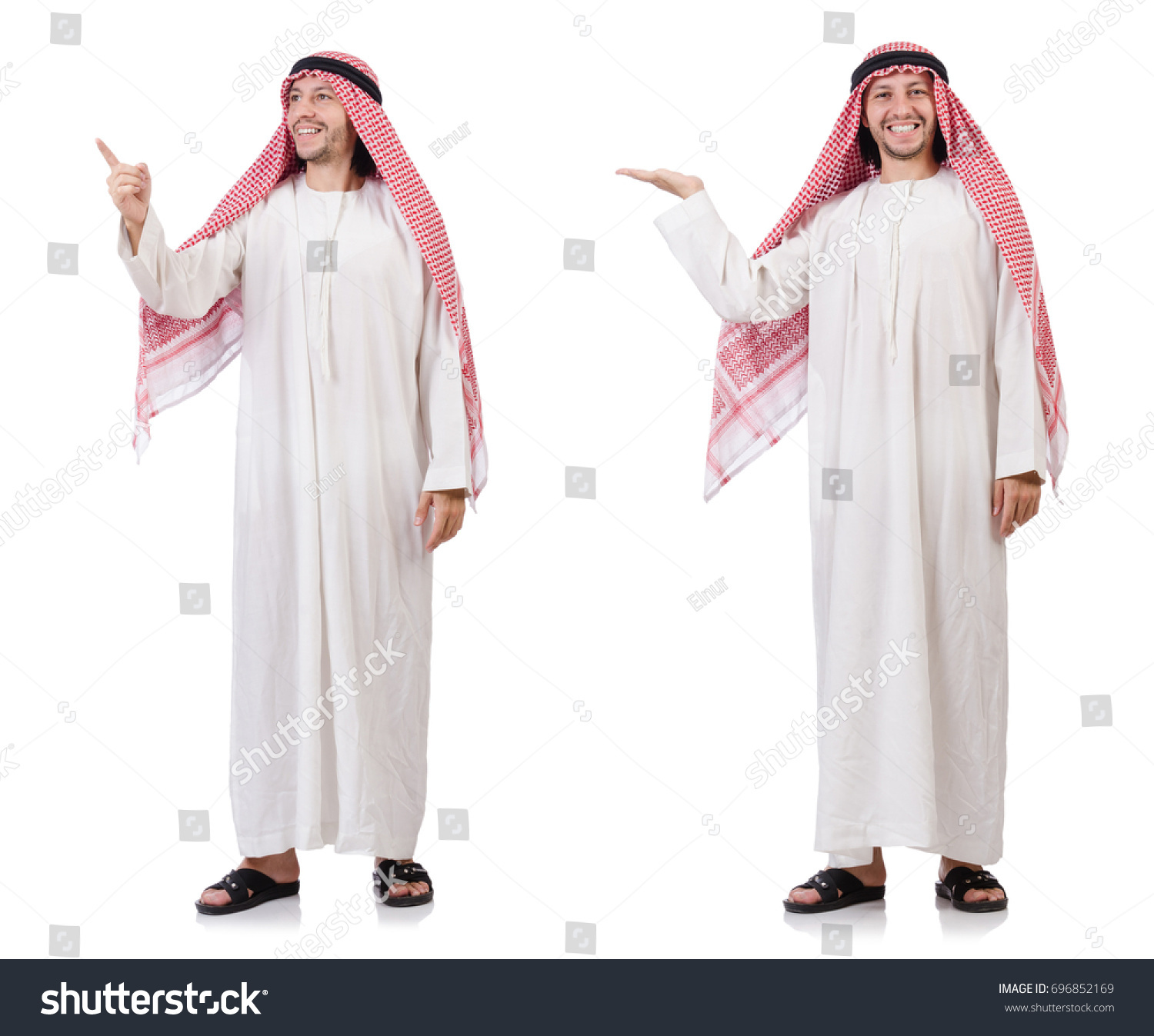 Arab Man Isolated On White Background Stock Photo 696852169 | Shutterstock