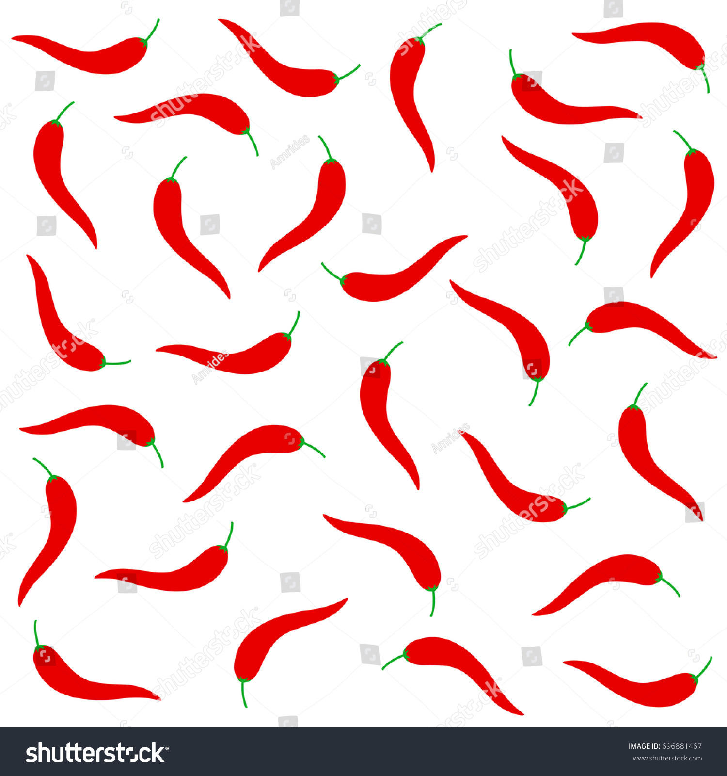 Seamless Red Chili Pattern Wallpaper Vector Stock Vector (Royalty Free ...