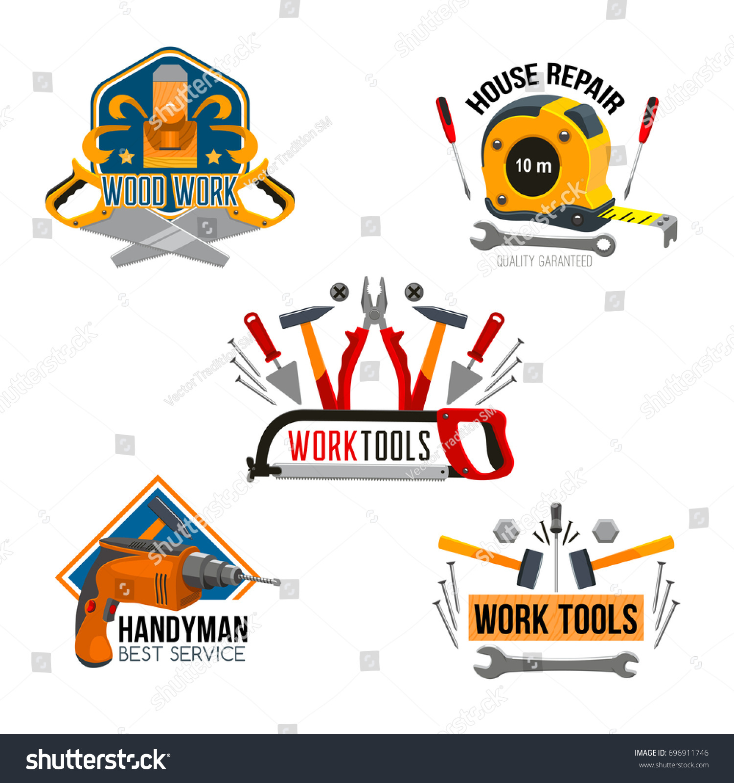 Work Tool House Repair Isolated Symbol Stock Vector (Royalty Free ...