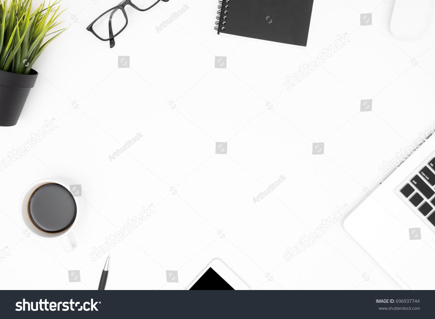 Modern White Office Desk Table Things Stock Photo 696937744 | Shutterstock