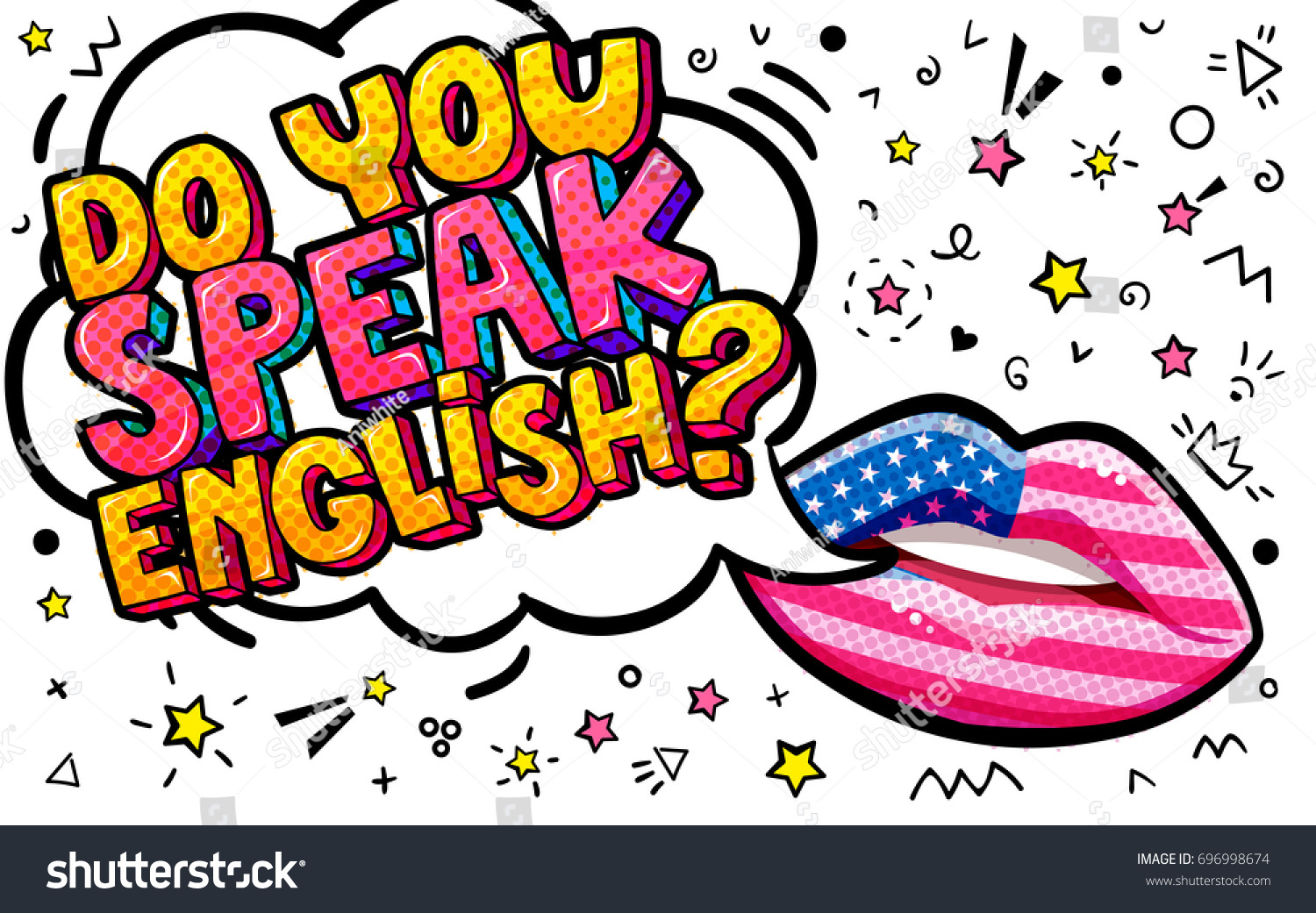 Sprichst du englische Wortblase mit amerikanischer