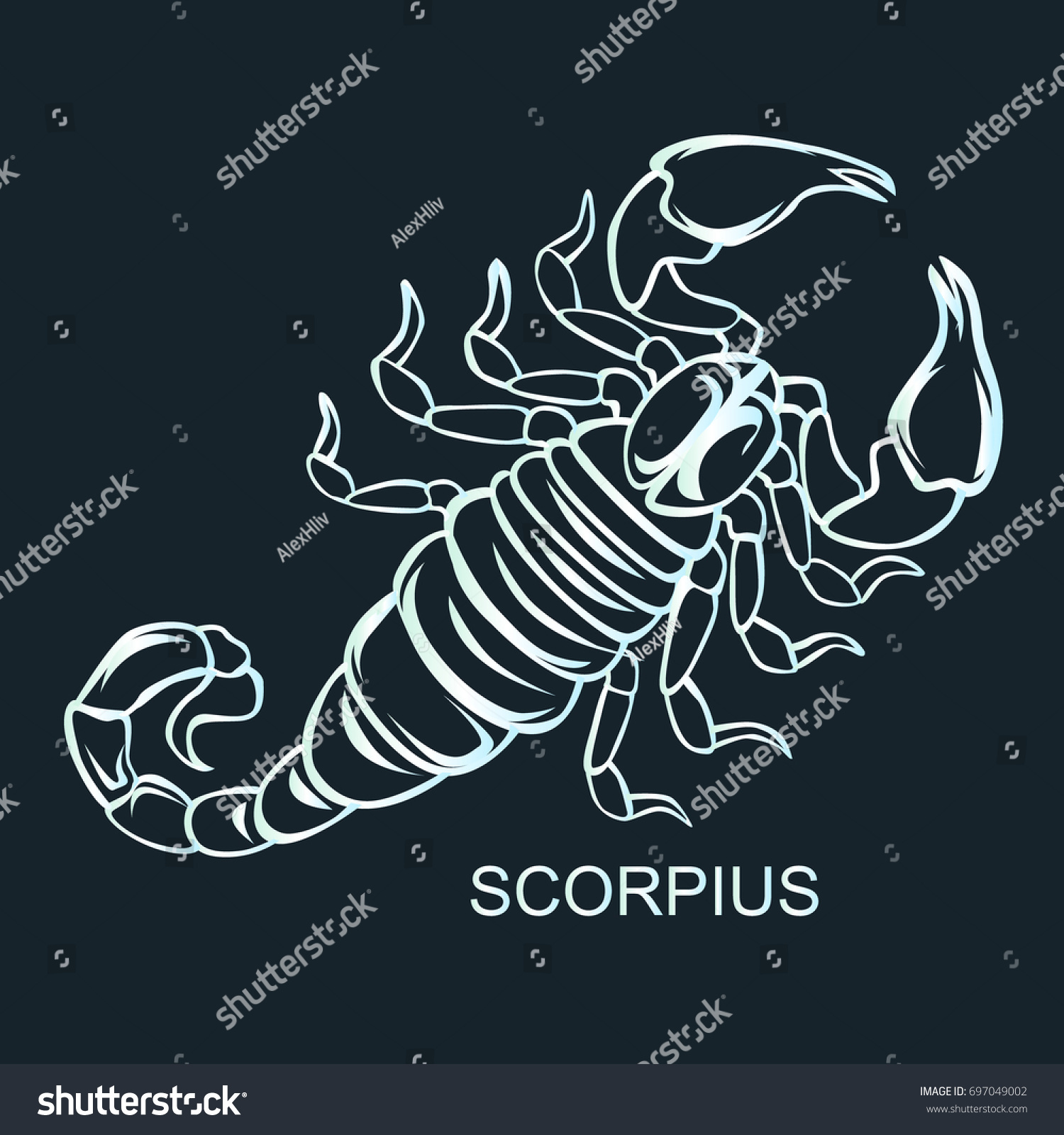 Constellation Scorpius Zodiac Sign Flat Vector Stock Vector (Royalty ...