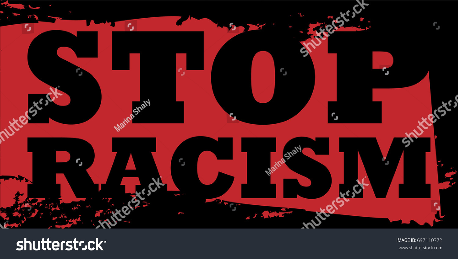 Stop Racism Poster Vector Illustration Flat Stock Vector (Royalty Free ...