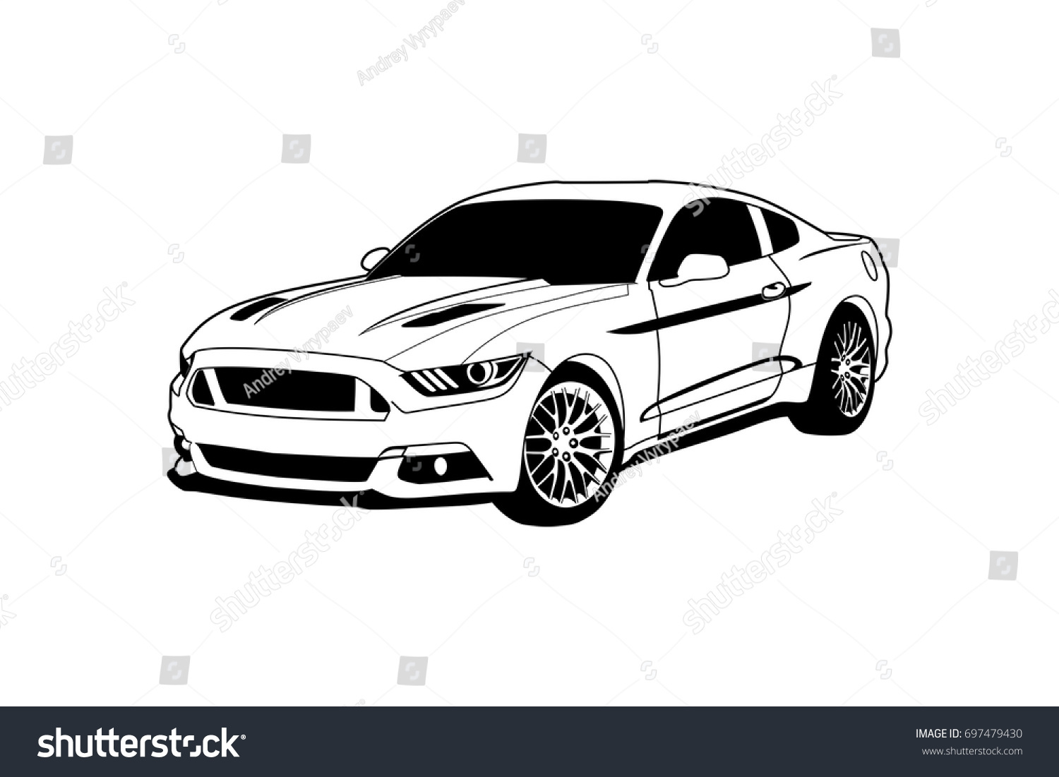 Vector Layout Muscle Car Ford Mustang Stock Vector (Royalty Free ...