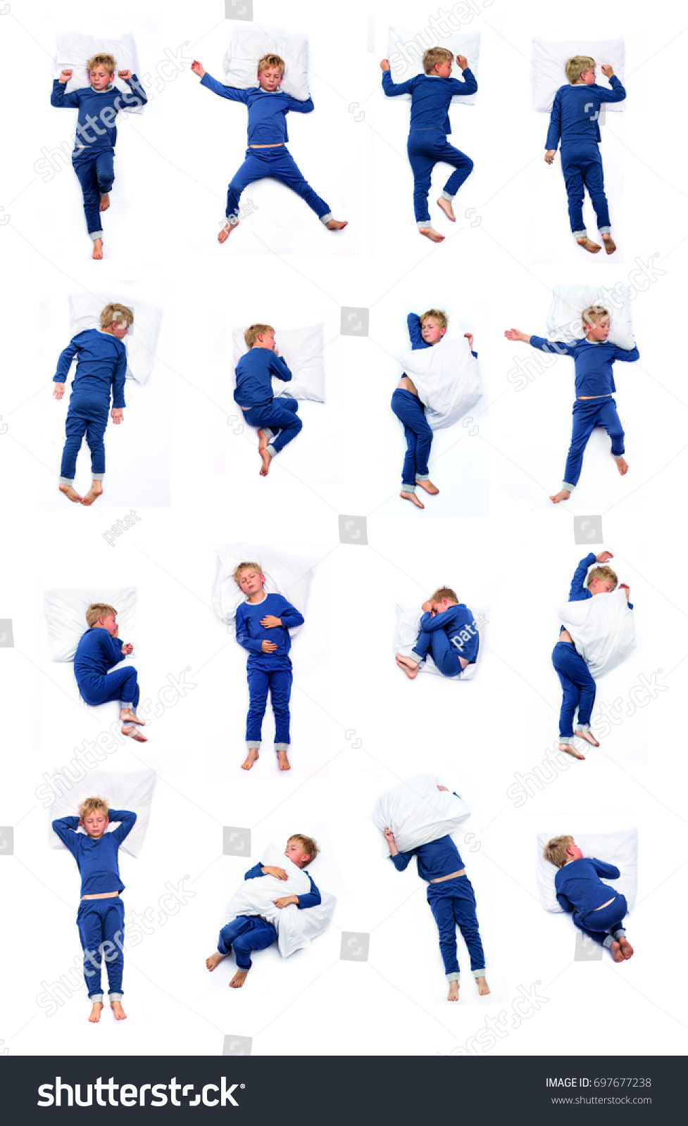 Young Child Different Sleeping Positions Stock Photo 697677238 ...