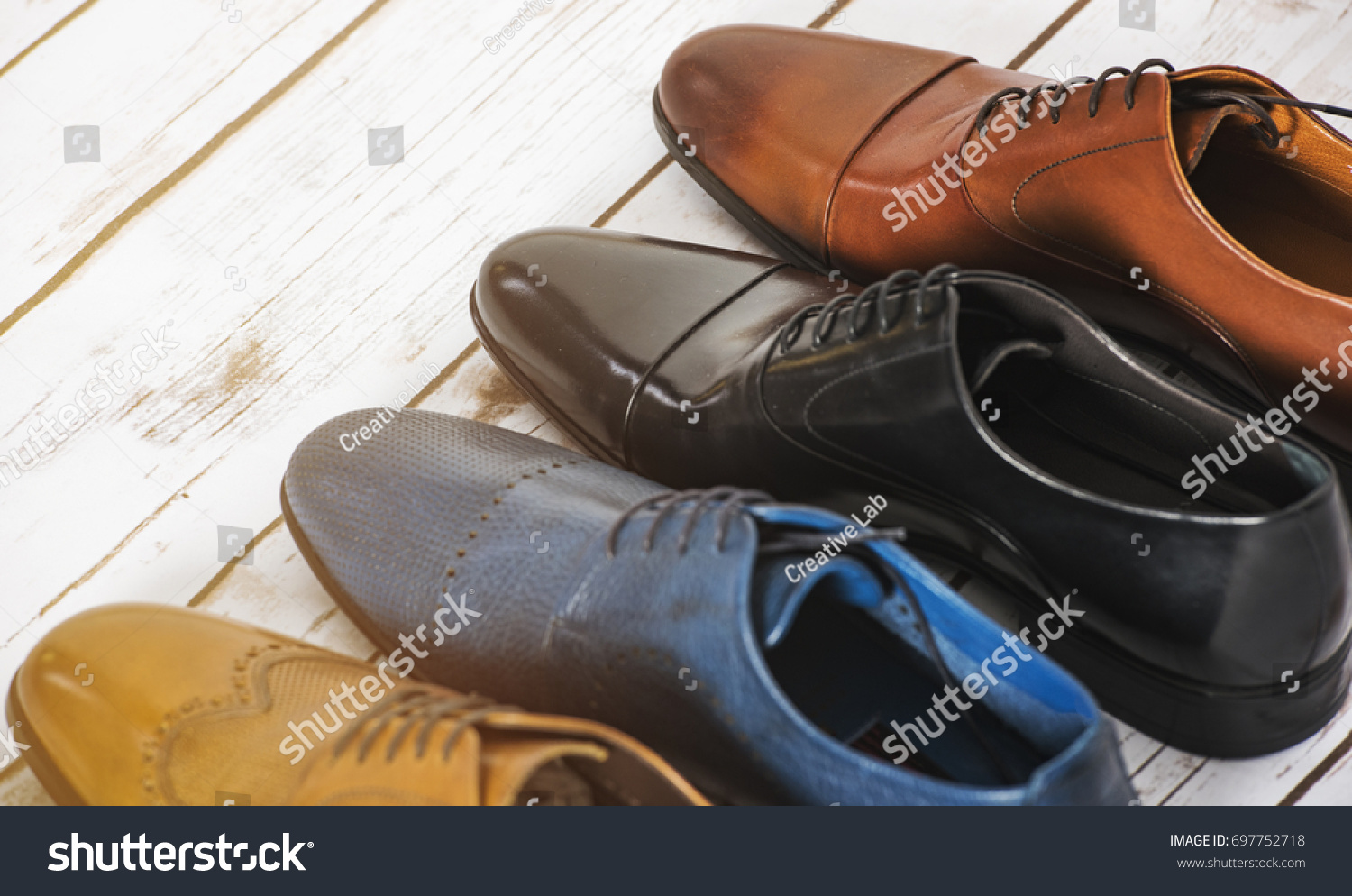 Men Shoes Collection Different Models Colors Stock Photo 697752718 ...