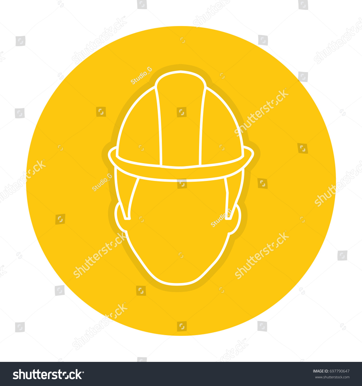 Head Worker Helmet Stock Vector (Royalty Free) 697790647 | Shutterstock