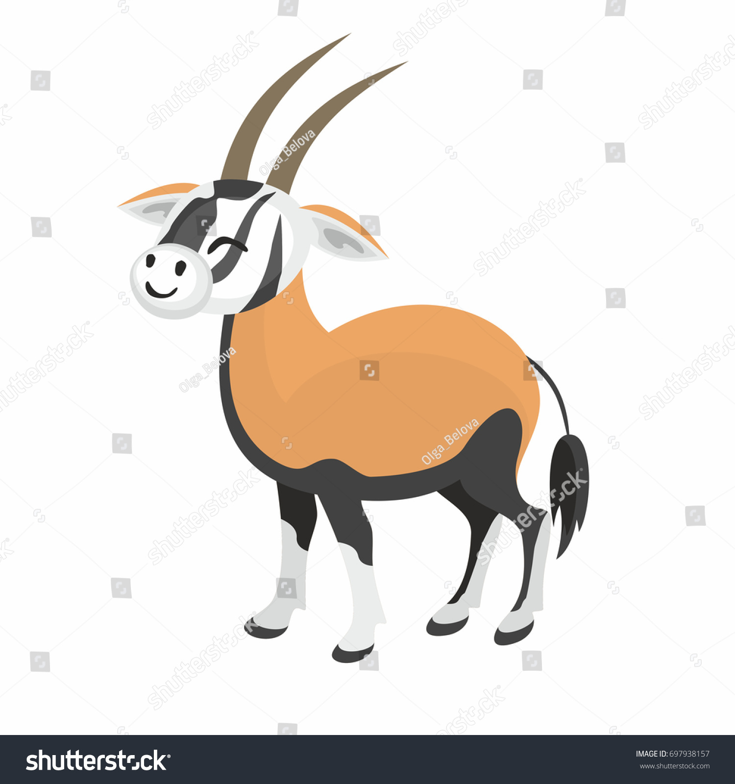 Image Cute African Animal Cartoon Style Stock Vector (Royalty Free ...