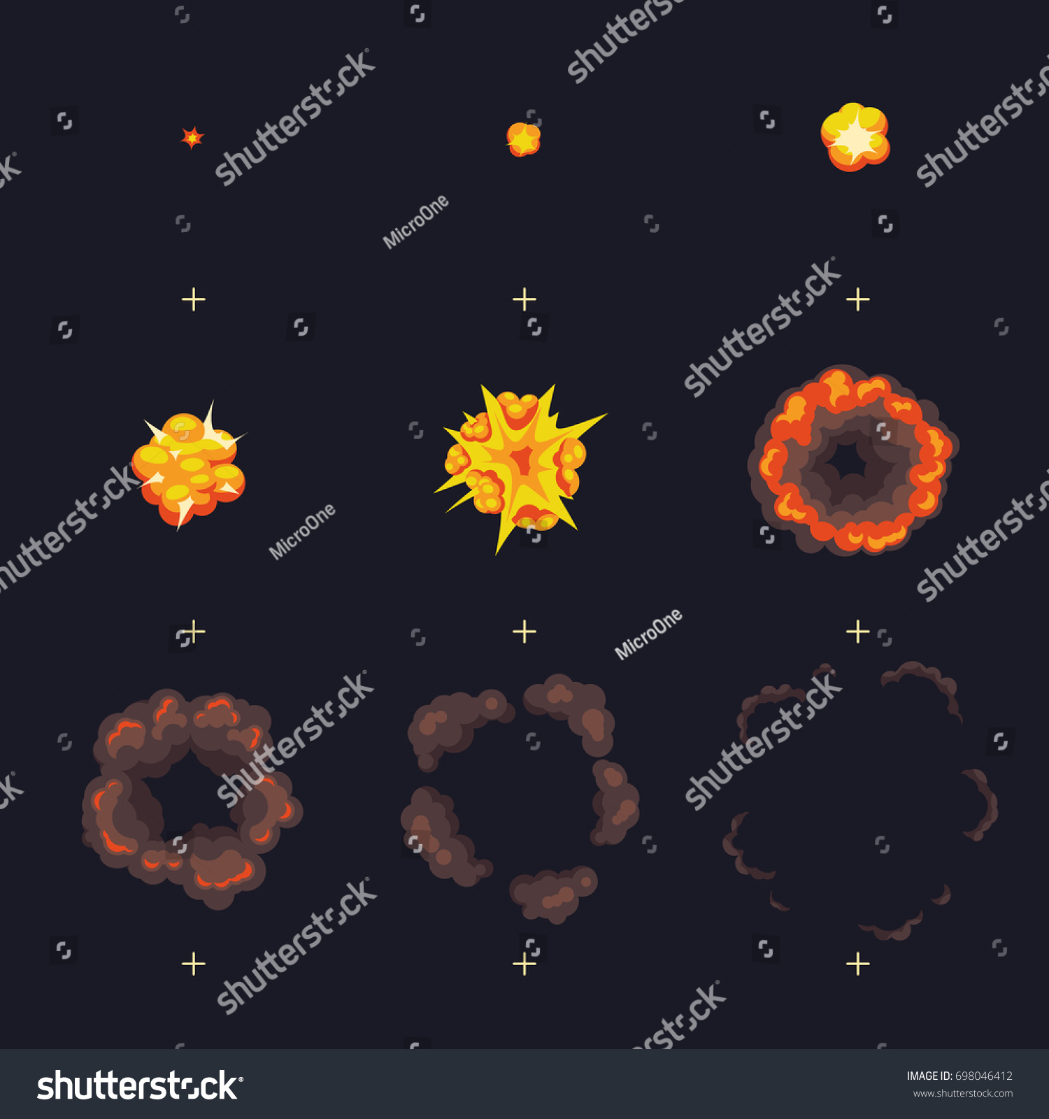 Cartoon Disappear Explode Bomb Explosion Smoke Stock Illustration ...