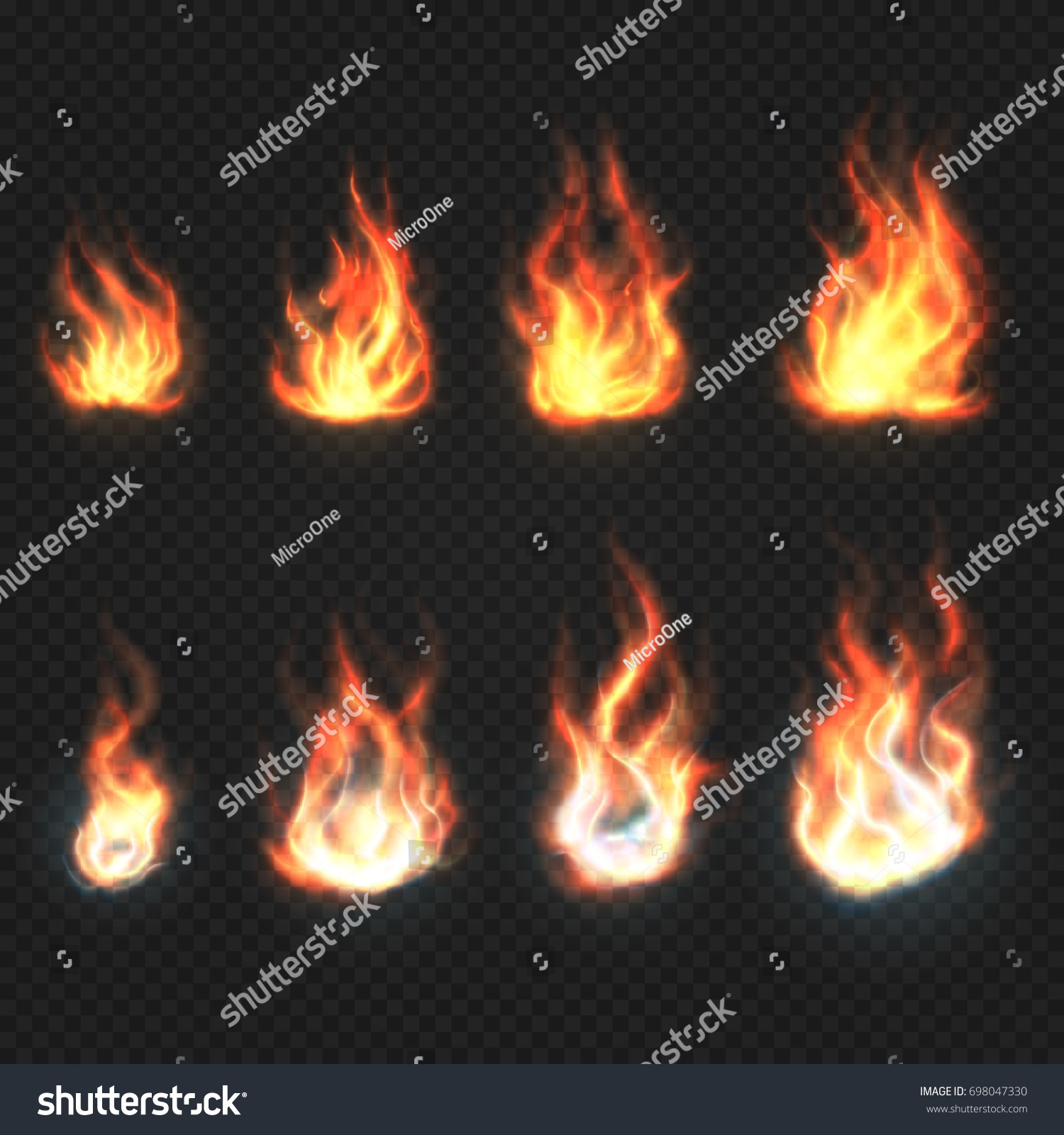 Isolated Fire Flames Power Energy Symbols Stock Illustration 698047330 ...