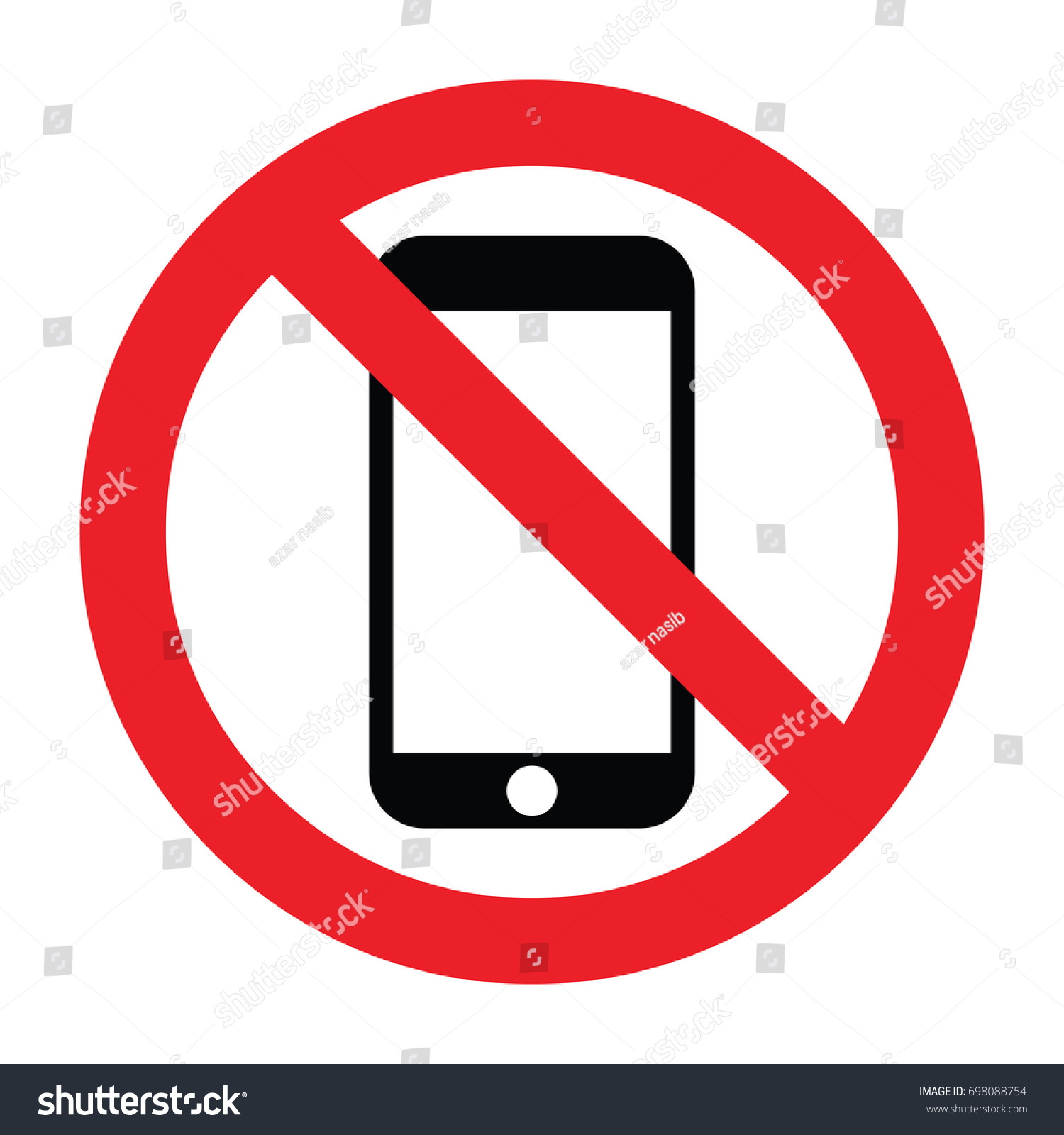 No Phone Sign No Talking Calling Stock Vector (Royalty Free) 698088754 ...