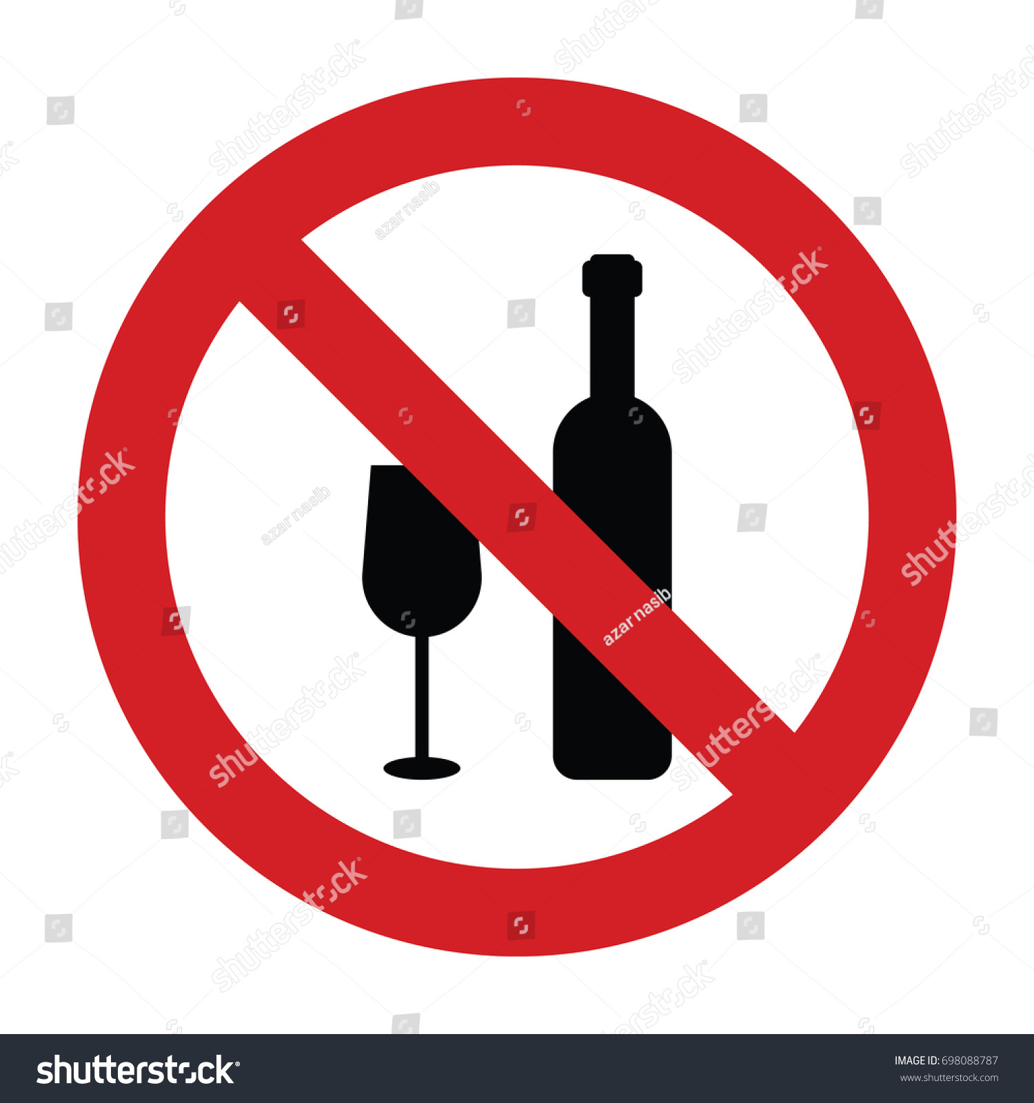 No Drinking No Alcohol Sign Stock Vector (Royalty Free) 698088787 ...