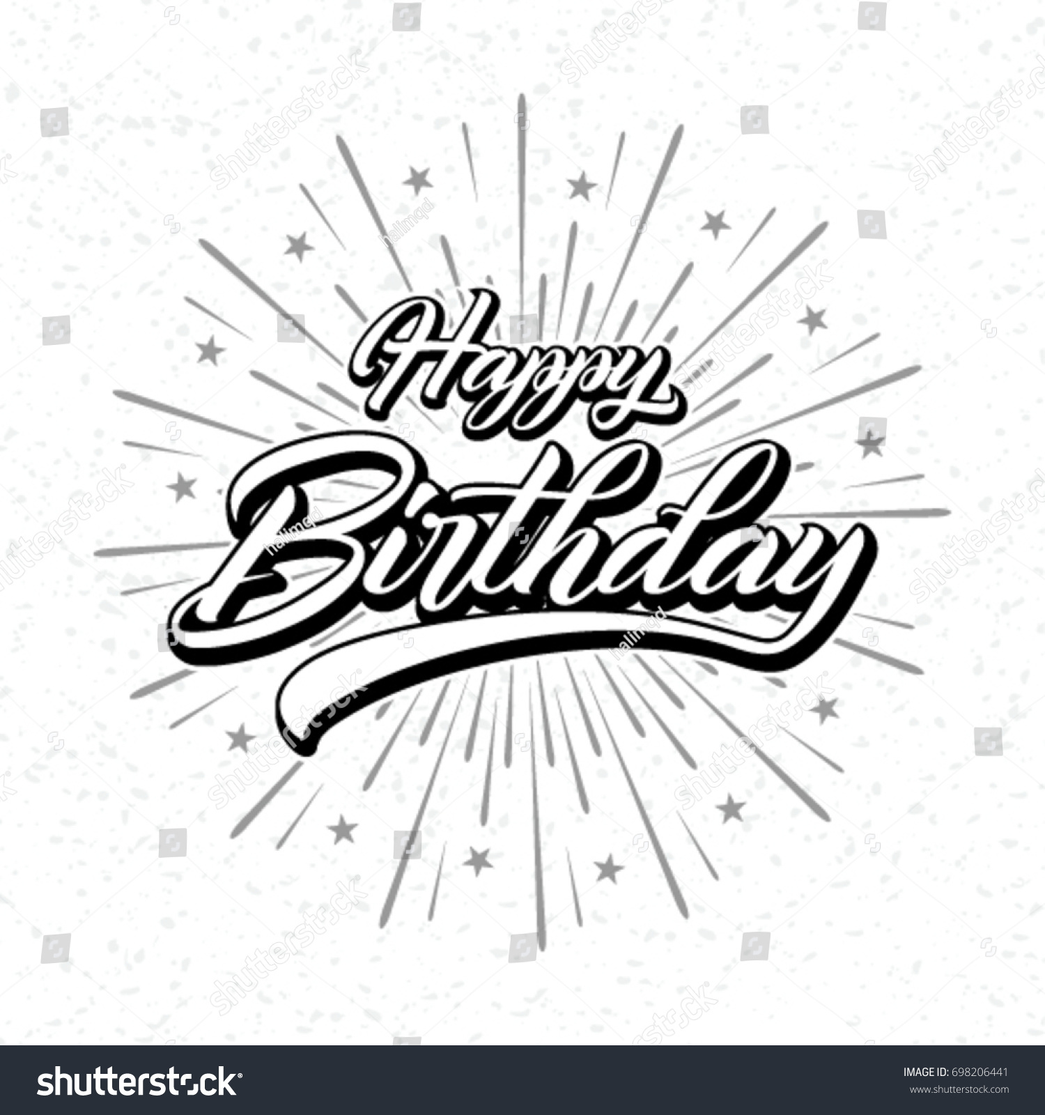 Hand Draw Lettering Happy Birthday On Stock Vector (Royalty Free ...