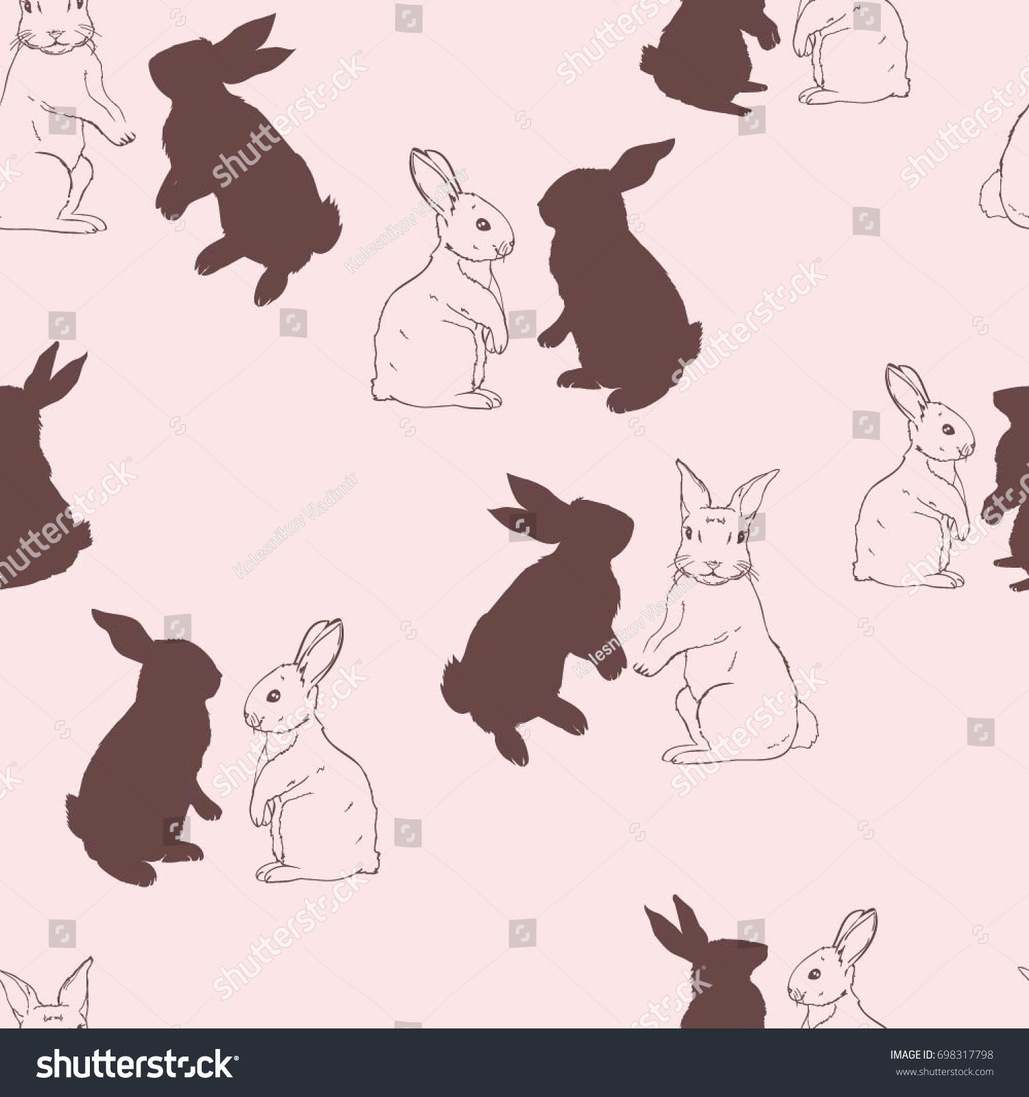 Rabbit Pattern Vector Illustration Stock Vector (Royalty Free ...