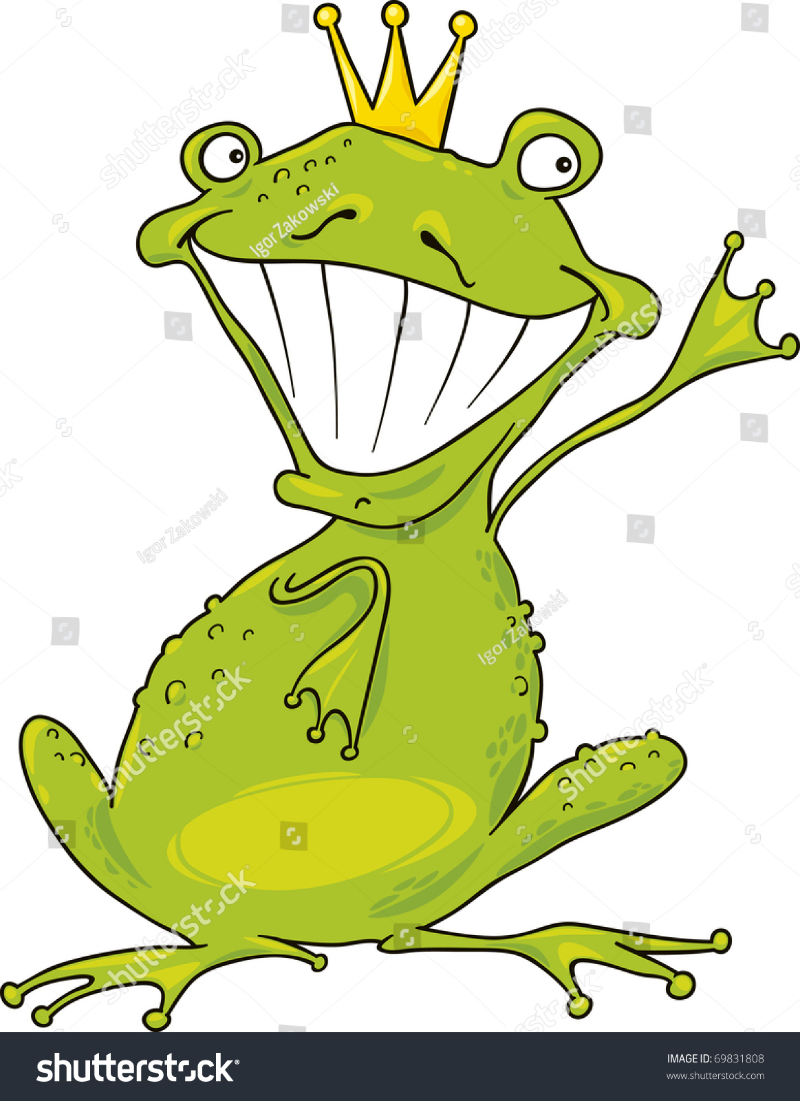 Funny Prince Frog Stock Vector (Royalty Free) 69831808 | Shutterstock