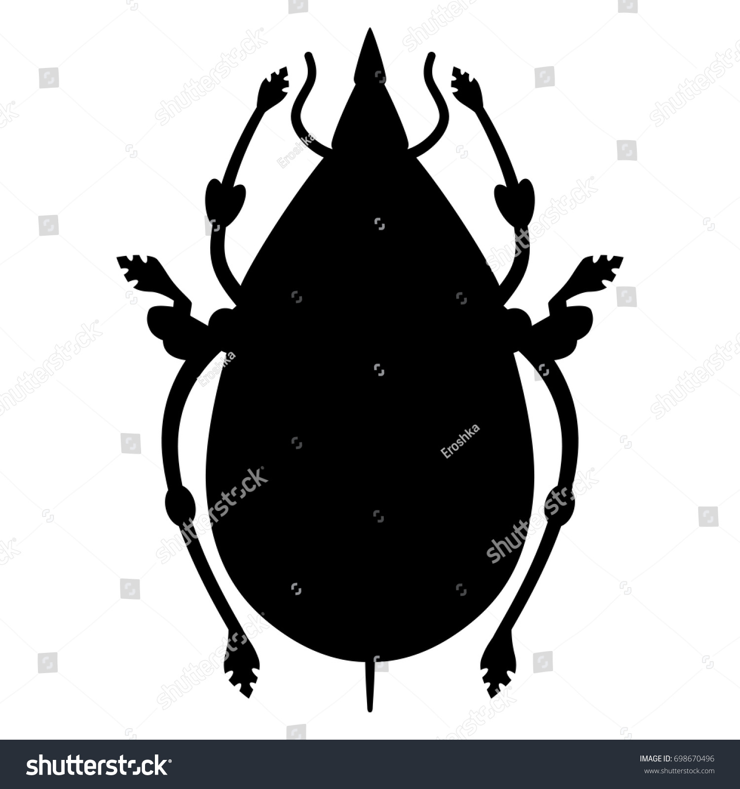 Isolated Black Silhouette Beetle Stock Vector (Royalty Free) 698670496 ...