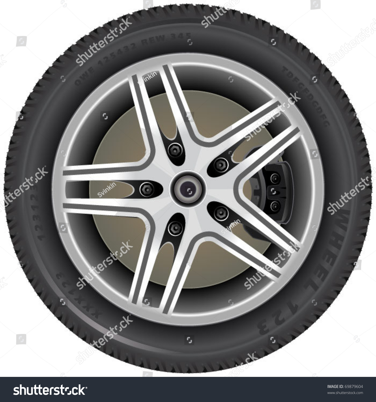 Passenger Car Wheel Expansion Detailed Wheels Stock Vector (Royalty ...