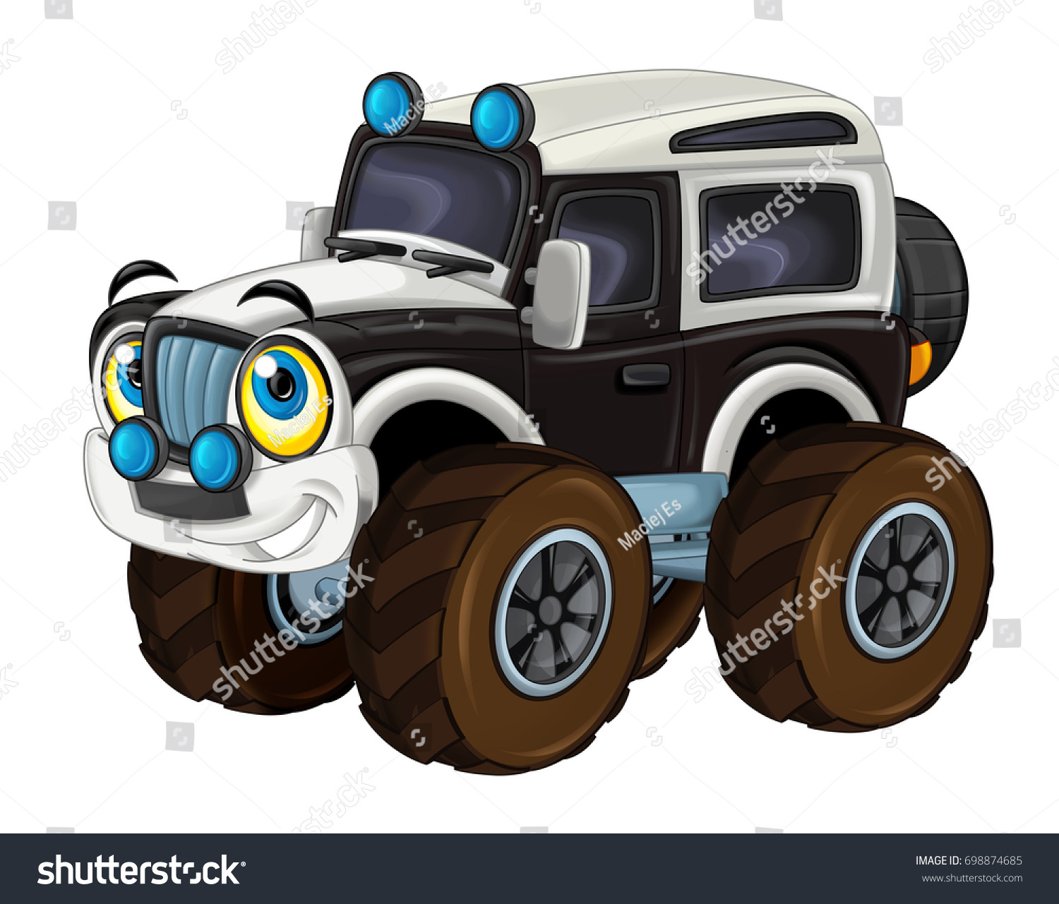 Cartoon Happy Funny Off Road Car Stock Illustration 698874685 ...