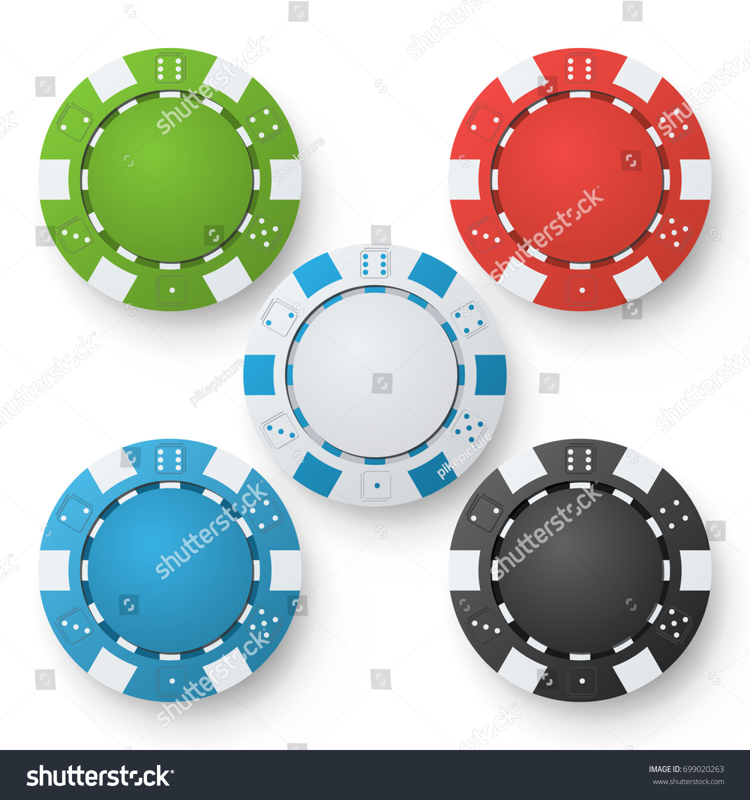 Classic Poker Chips Colored Poker Game Stock Illustration 699020263 ...