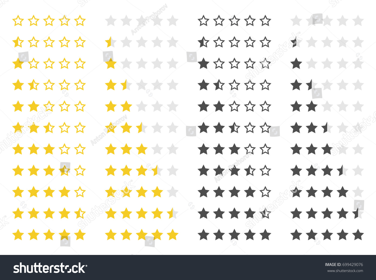 Rating Stars Set Stock Vector (Royalty Free) 699429076 | Shutterstock