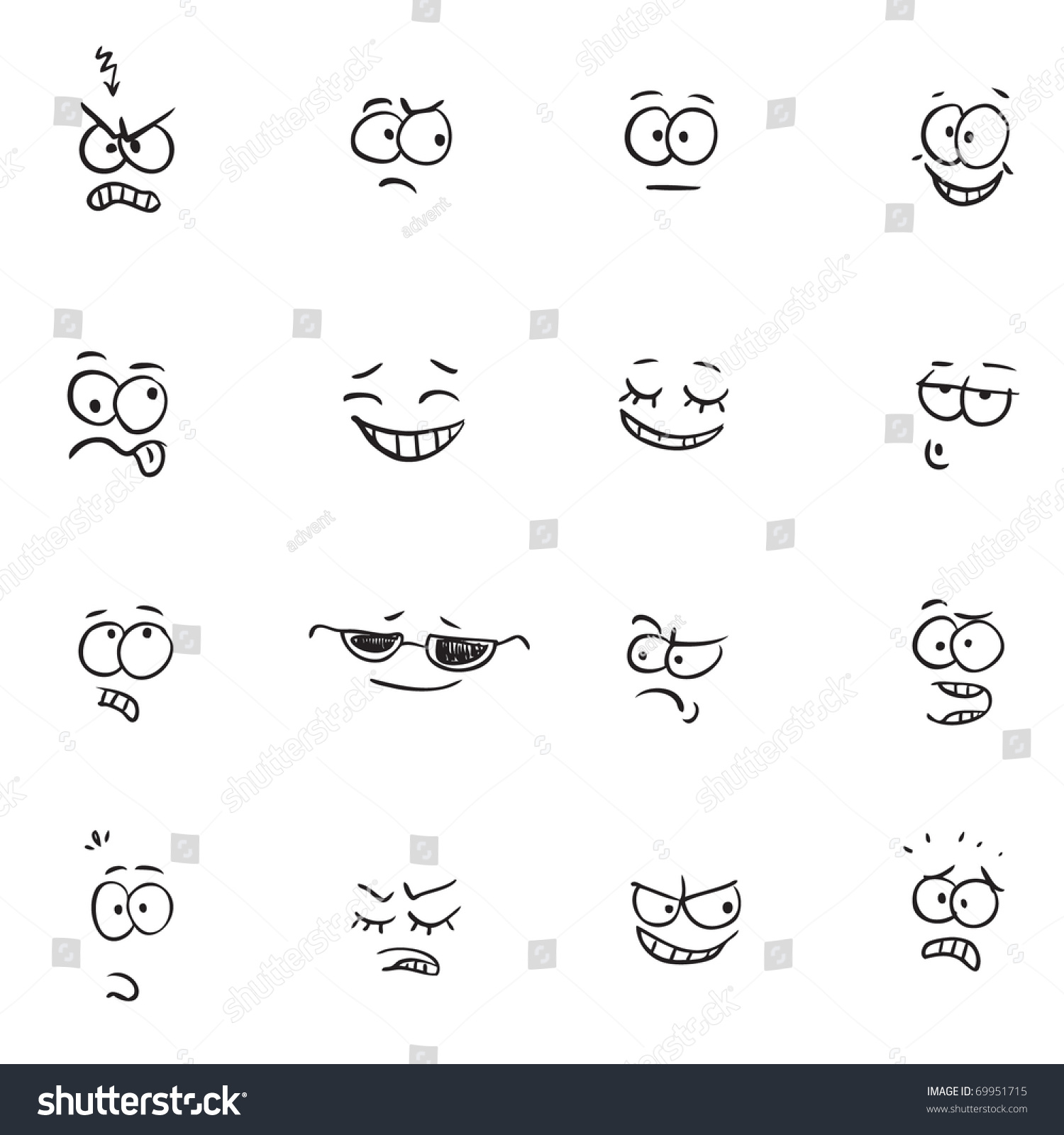 Sketchy Face Expression Stock Vector (Royalty Free) 69951715 | Shutterstock