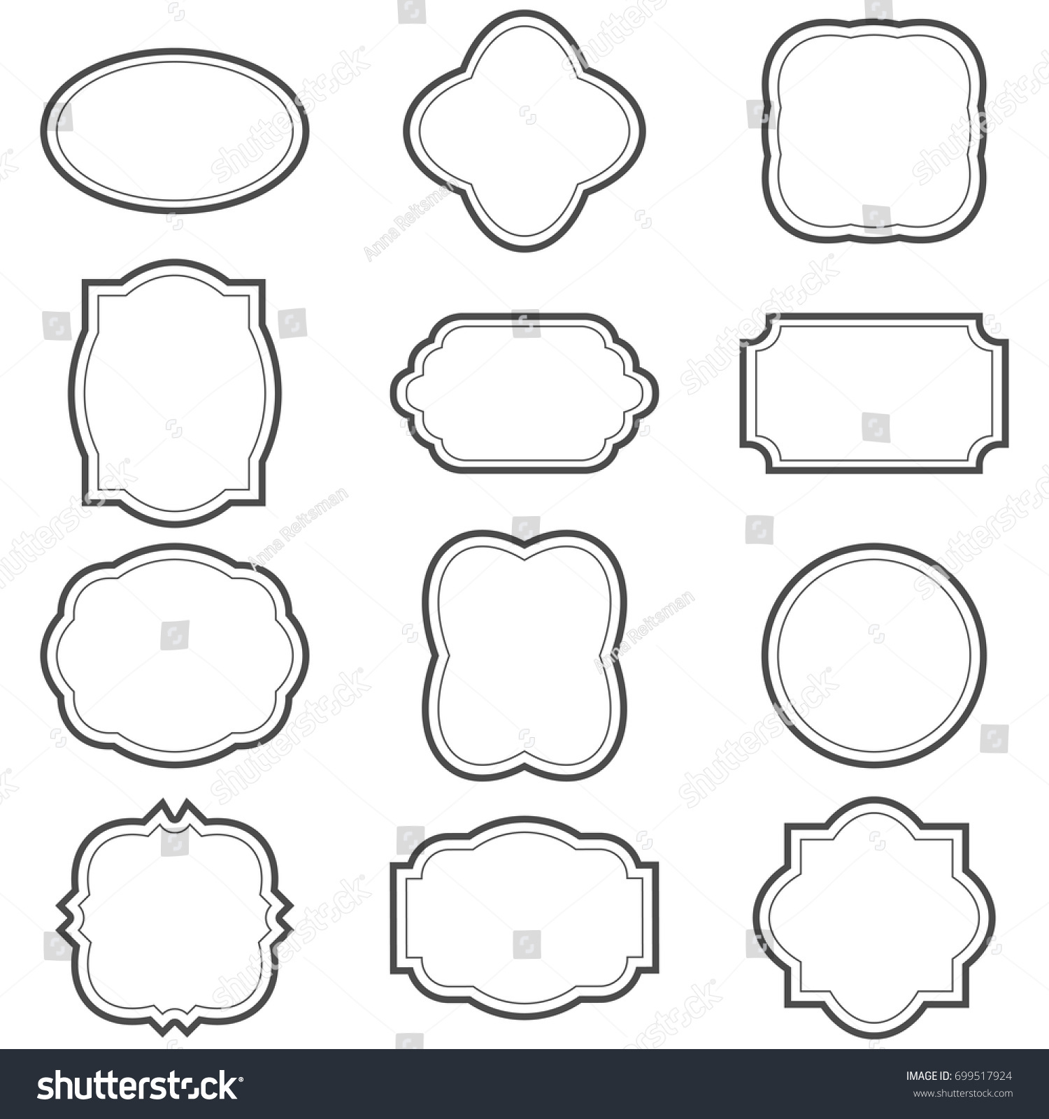 Set Decorative Frames Stock Vector (Royalty Free) 699517924 | Shutterstock