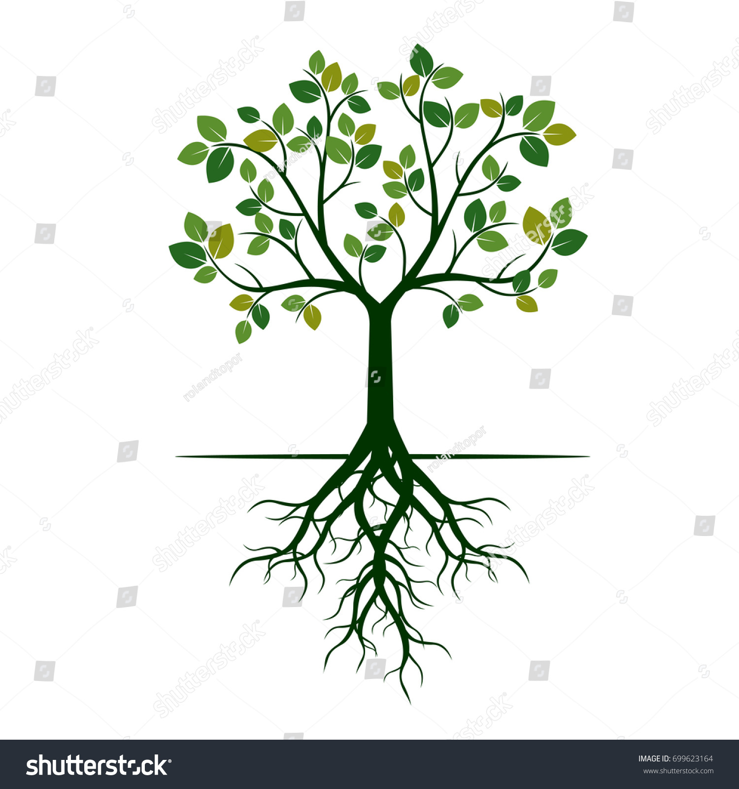 Color Tree Roots Vector Illustration Stock Vector (Royalty Free ...