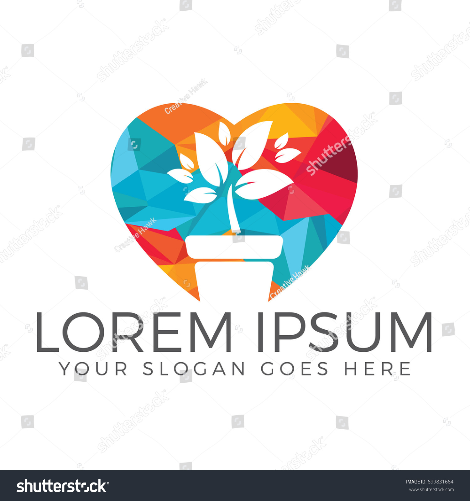 Flower Pot Plant Logo Growth Vector Stock Vector Royalty Free