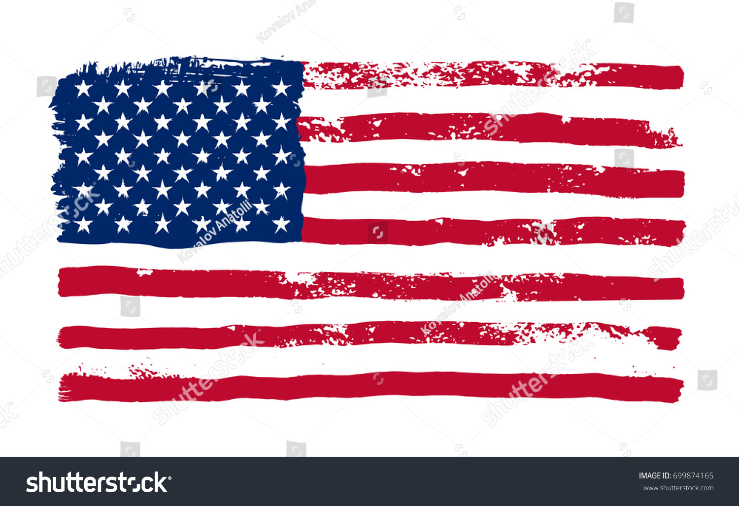 Grunge American Flag Watercolor Flag Usa Stock Vector (Royalty Free ...