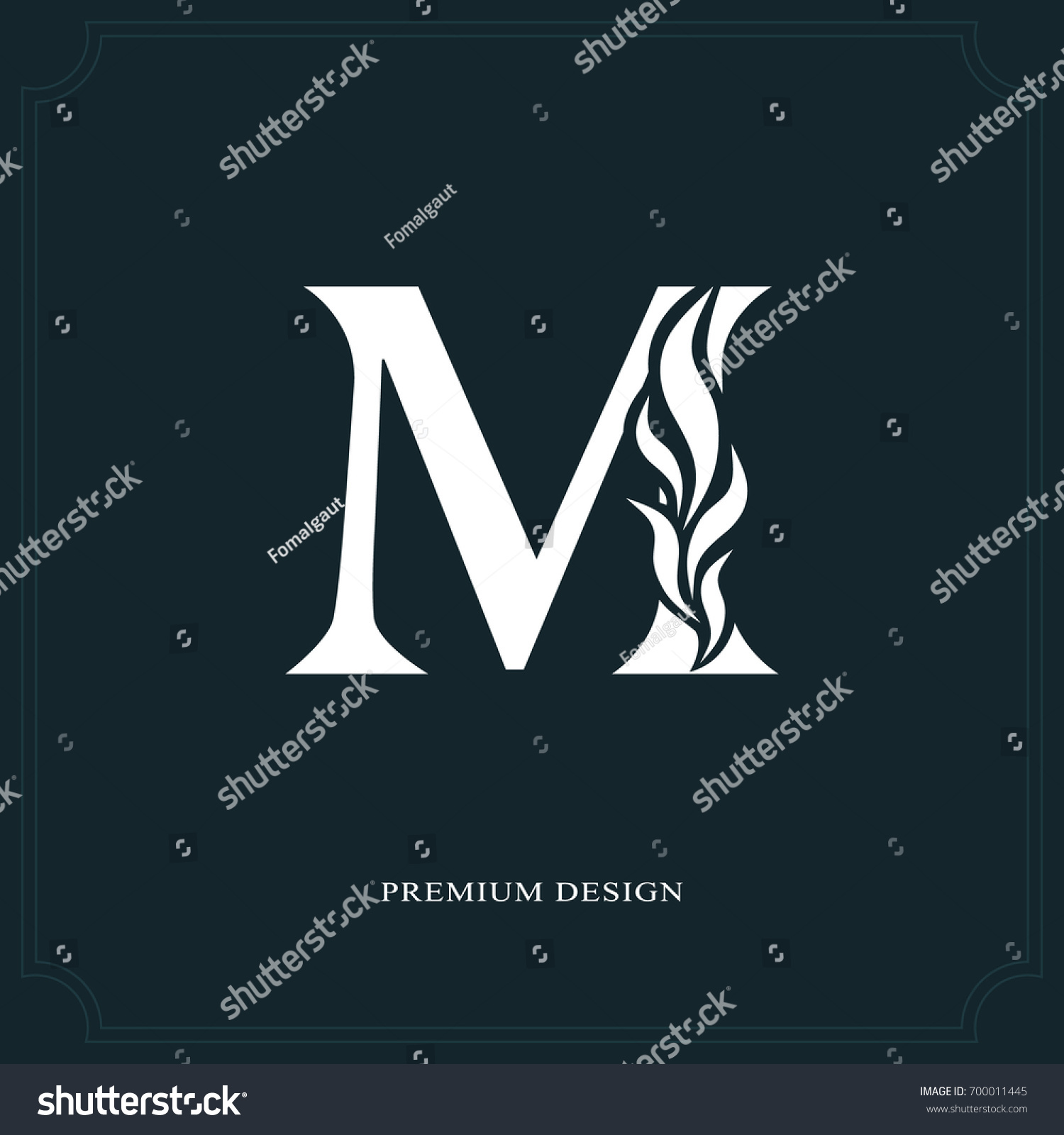 Elegant Letter M Graceful Royal Style Stock Vector (Royalty Free ...